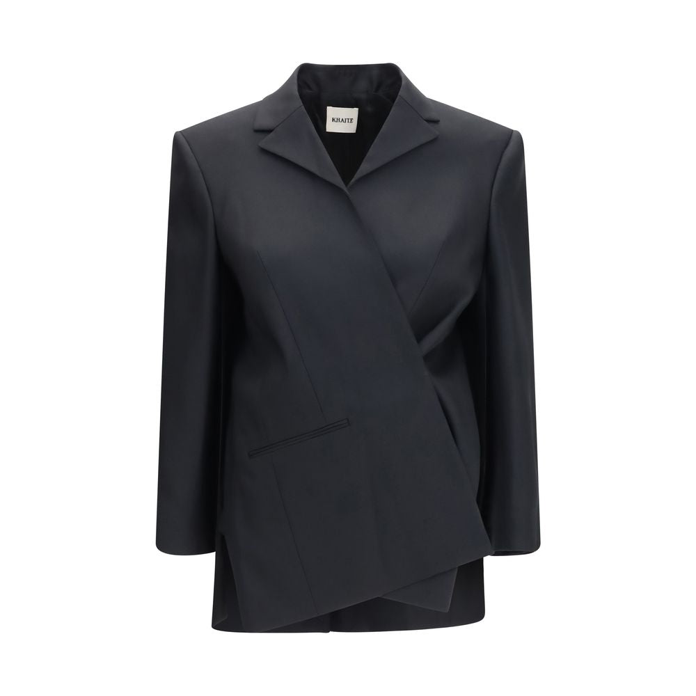 Khaite Black Wool Oves Aries Full-Length Jacket