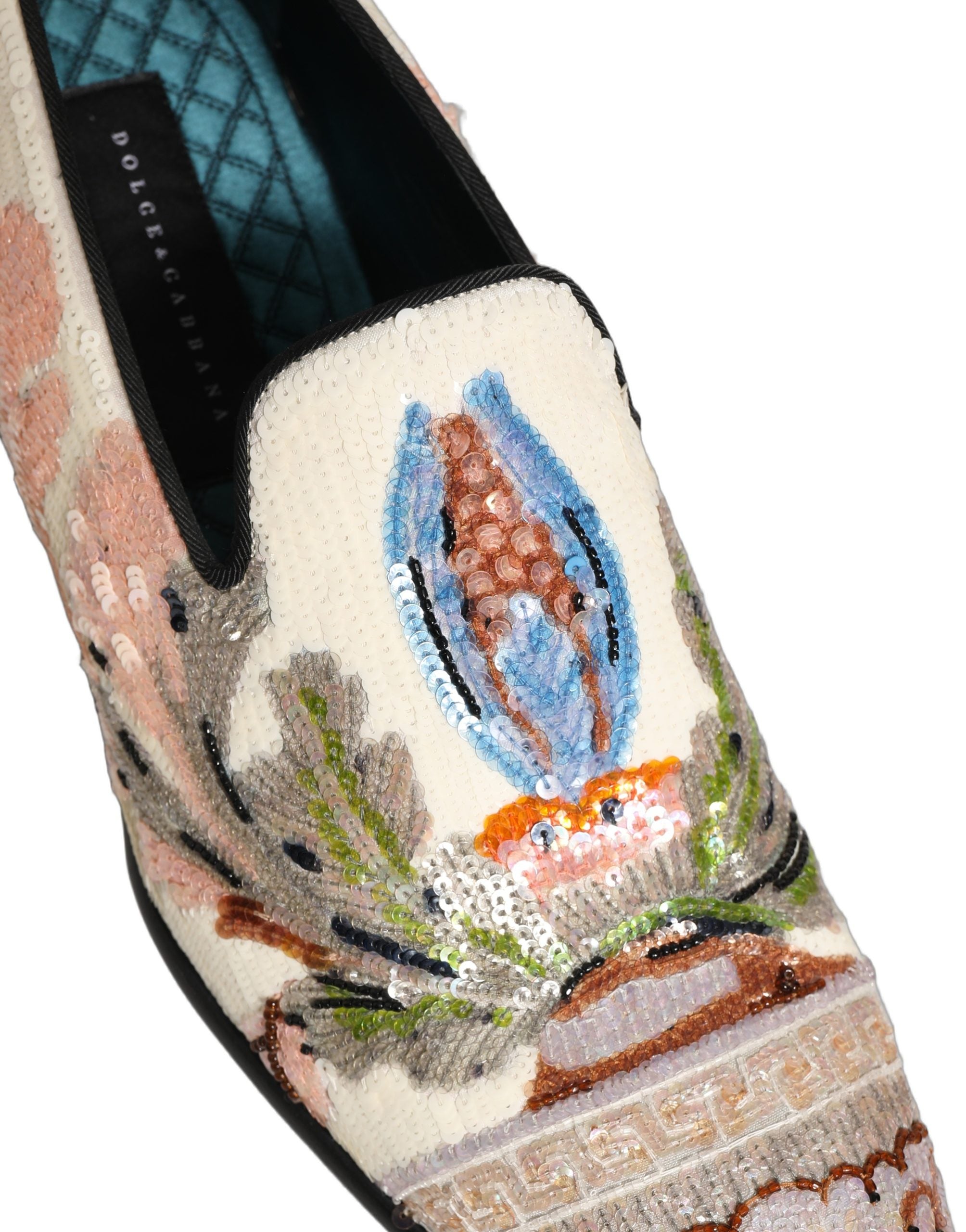 Dolce & Gabbana Multicolor Sequin Embroidered Loafers Shoes