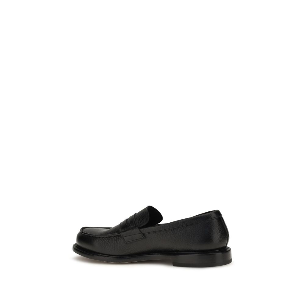 Premiata Black Calf Leather Bos Taurus Slip-On Loafers