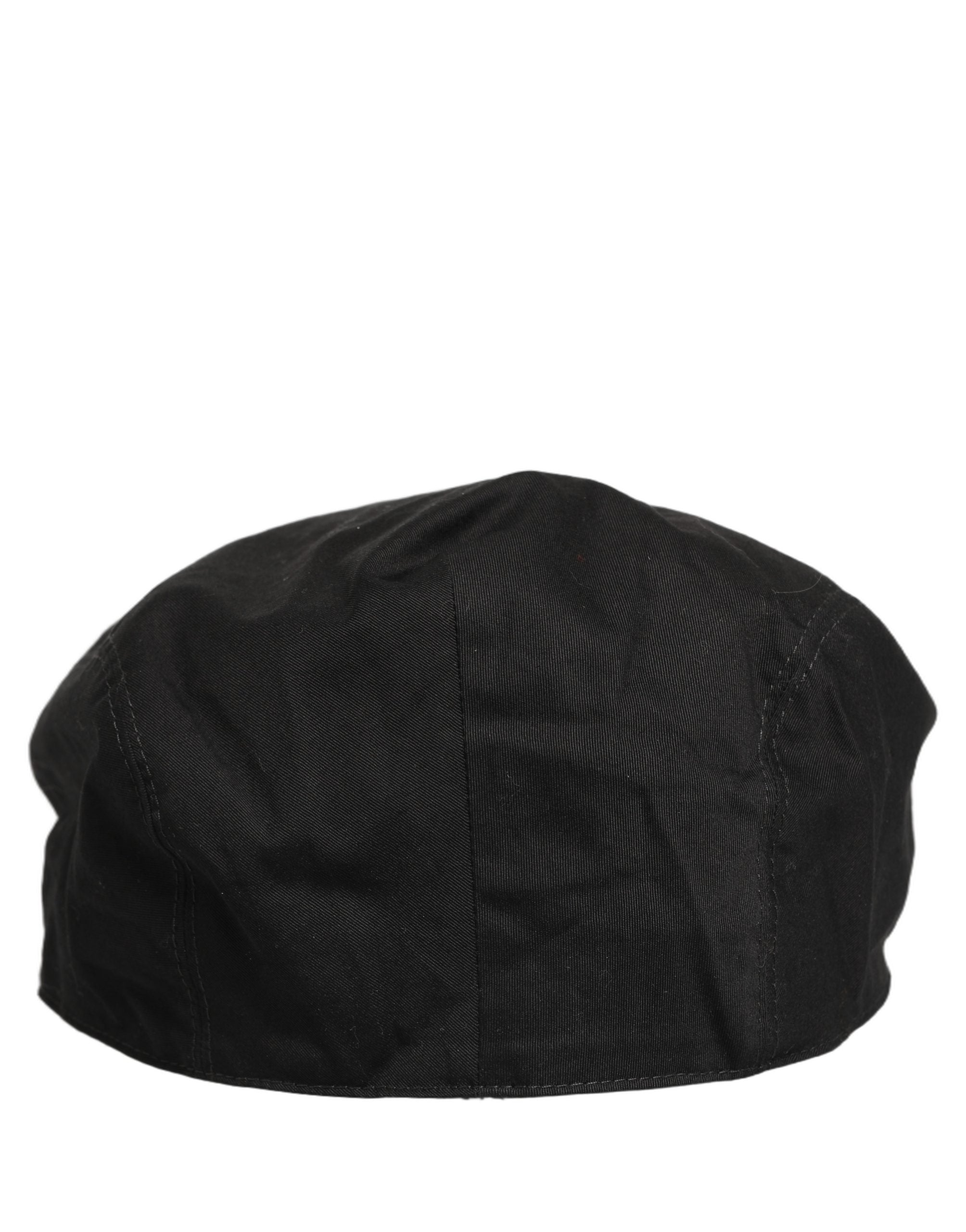 Dolce & Gabbana Men Black Cotton Stretch Newsboy Cloth Capello Hat