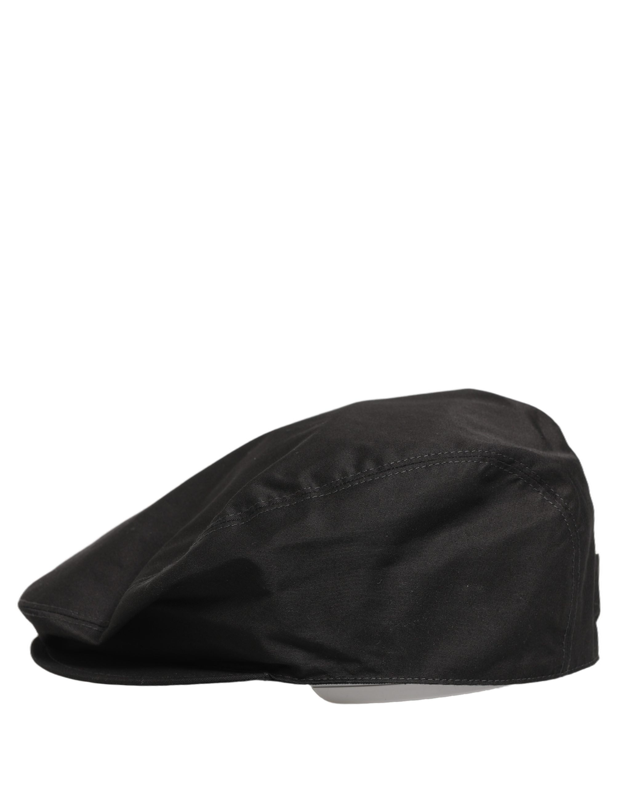 Dolce & Gabbana Men Black Cotton Stretch Newsboy Cloth Capello Hat