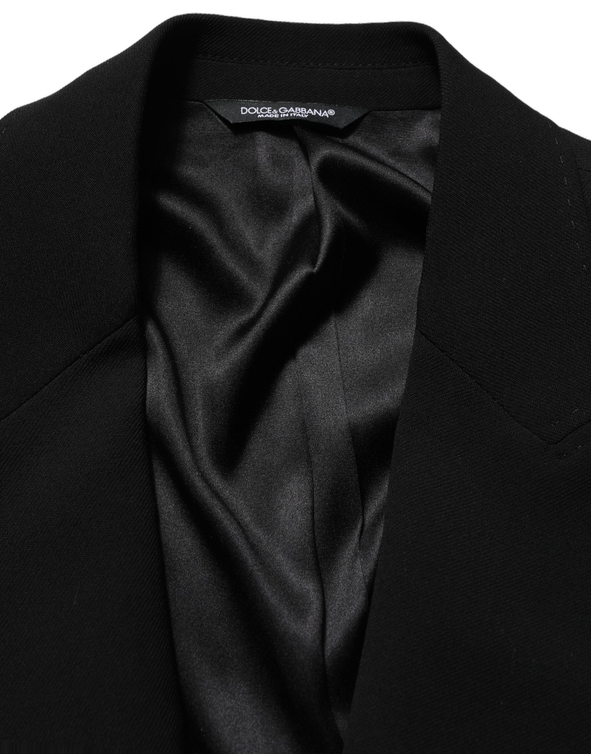Dolce & Gabbana Black Wool Single Breasted Men Blazer Jacket