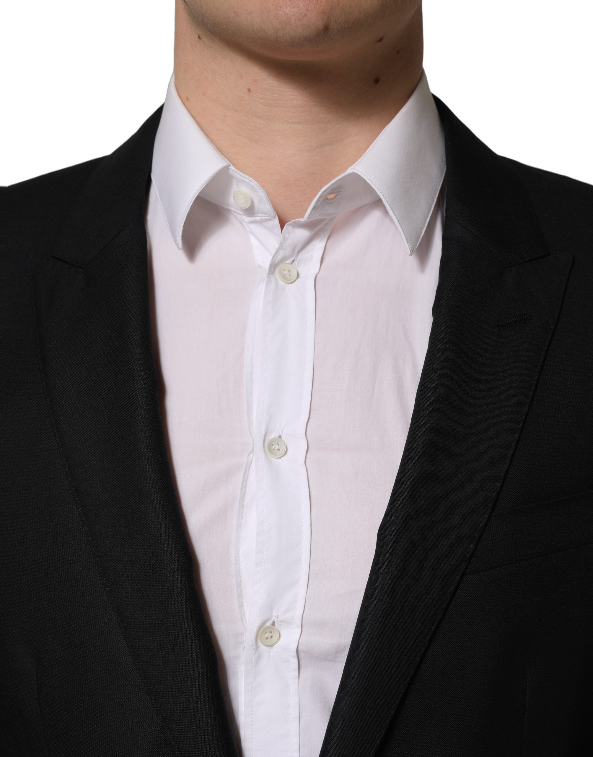 Dolce & Gabbana Black Wool Single Breasted Men Blazer Jacket