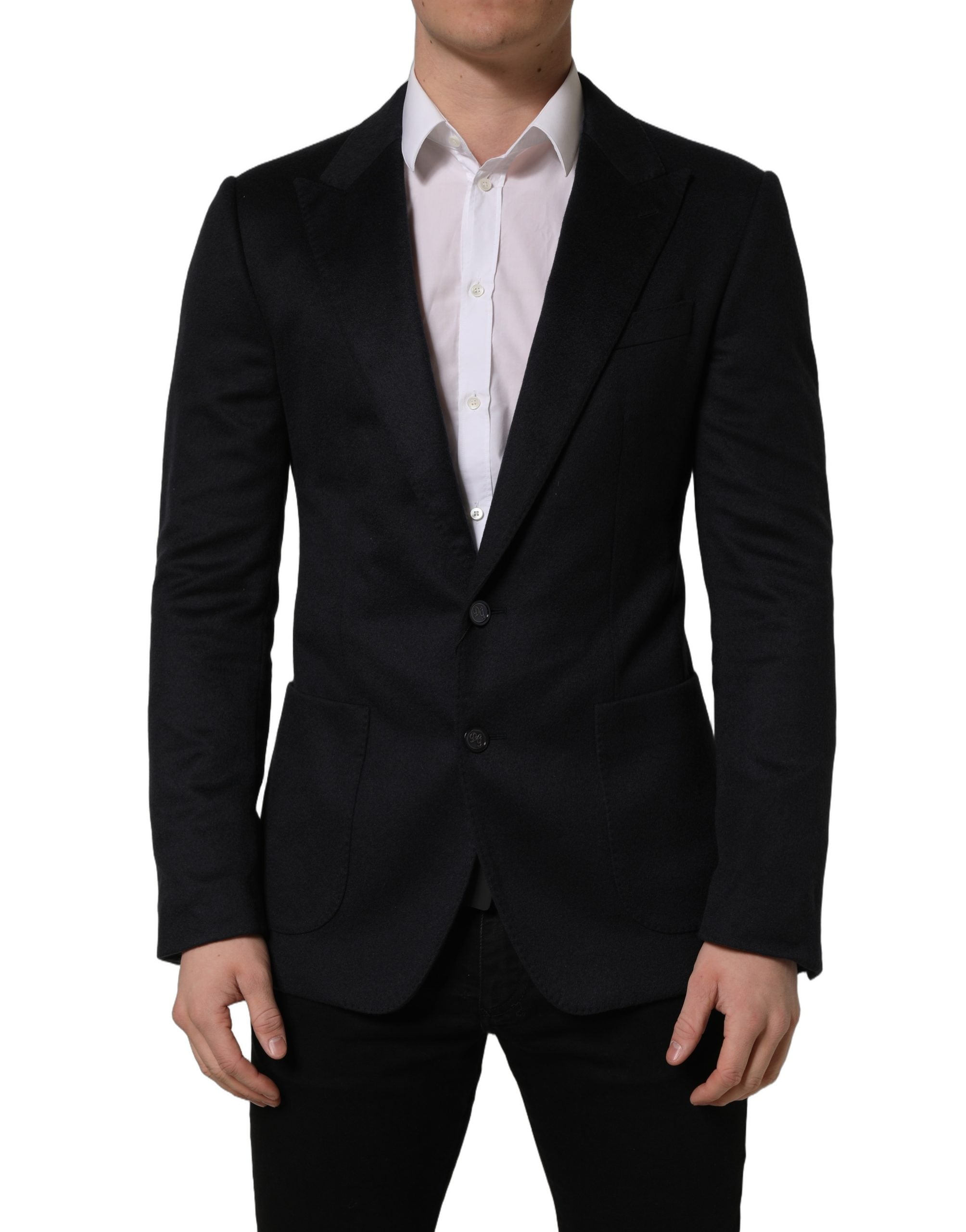 Dolce & Gabbana Blue Cashmere Single Breasted Blazer Jacket