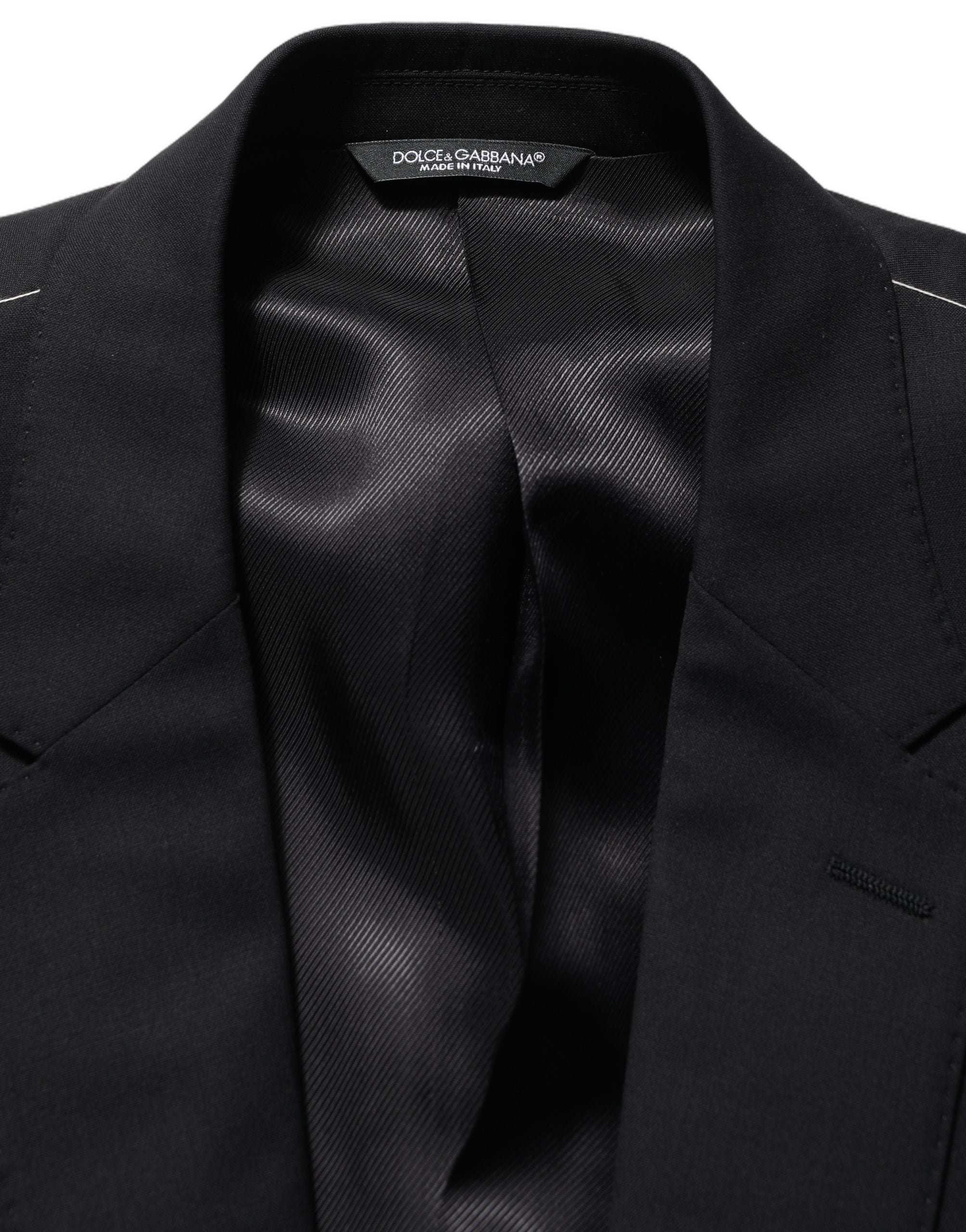 Dolce & Gabbana Black Wool Single Breasted Blazer Jacket