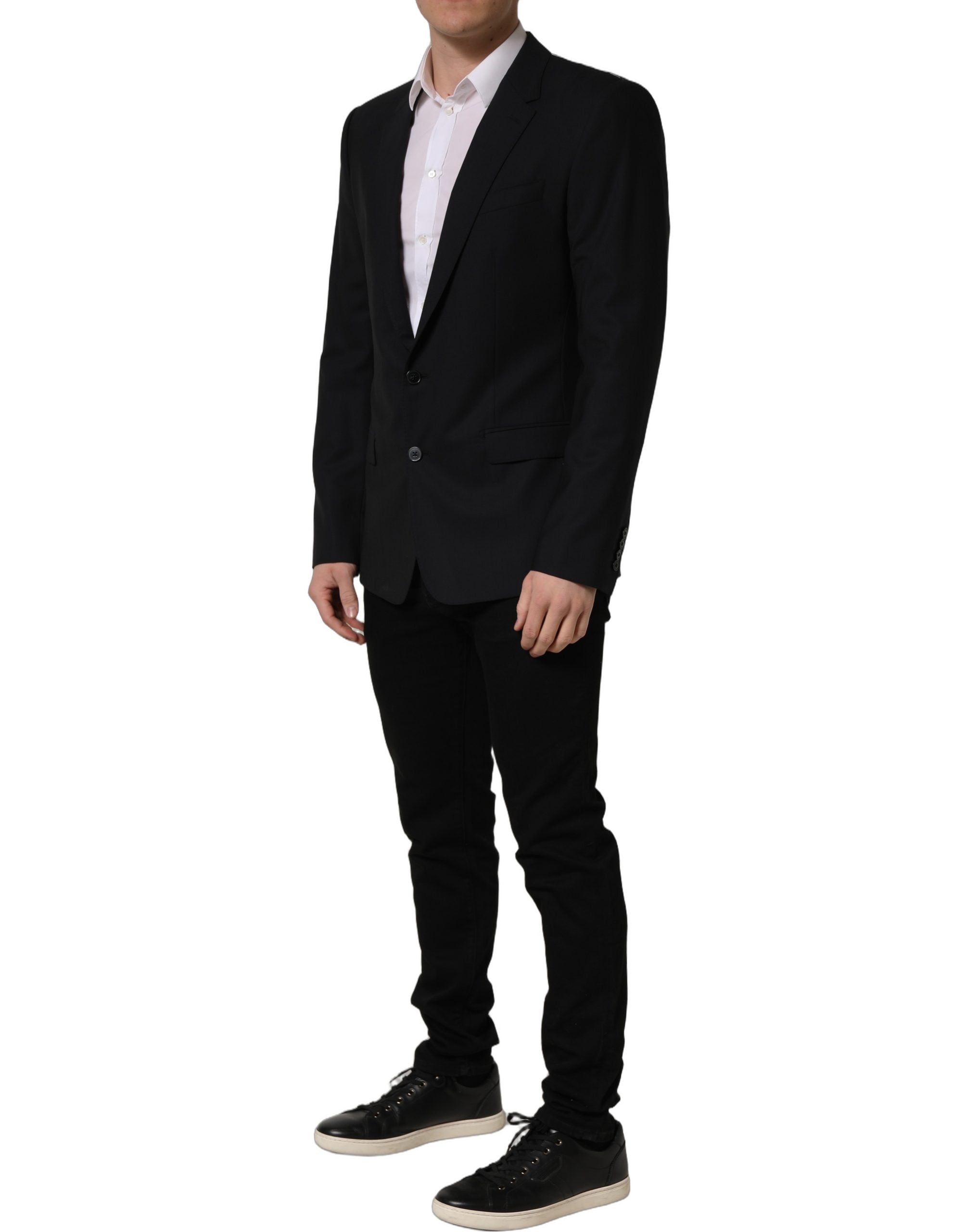 Dolce & Gabbana Black Wool Single Breasted Blazer Jacket