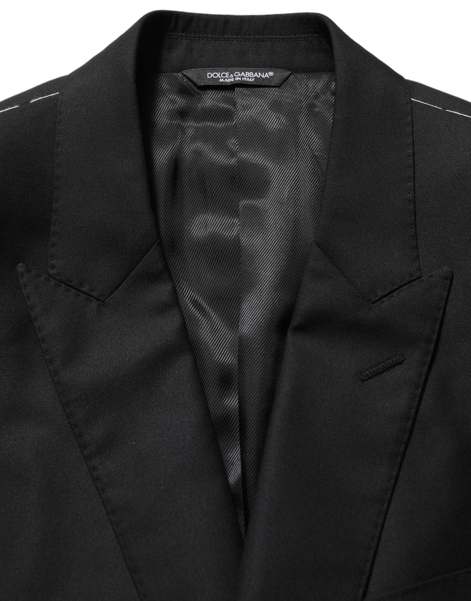 Dolce & Gabbana Black Wool Single Breasted Blazer Jacket