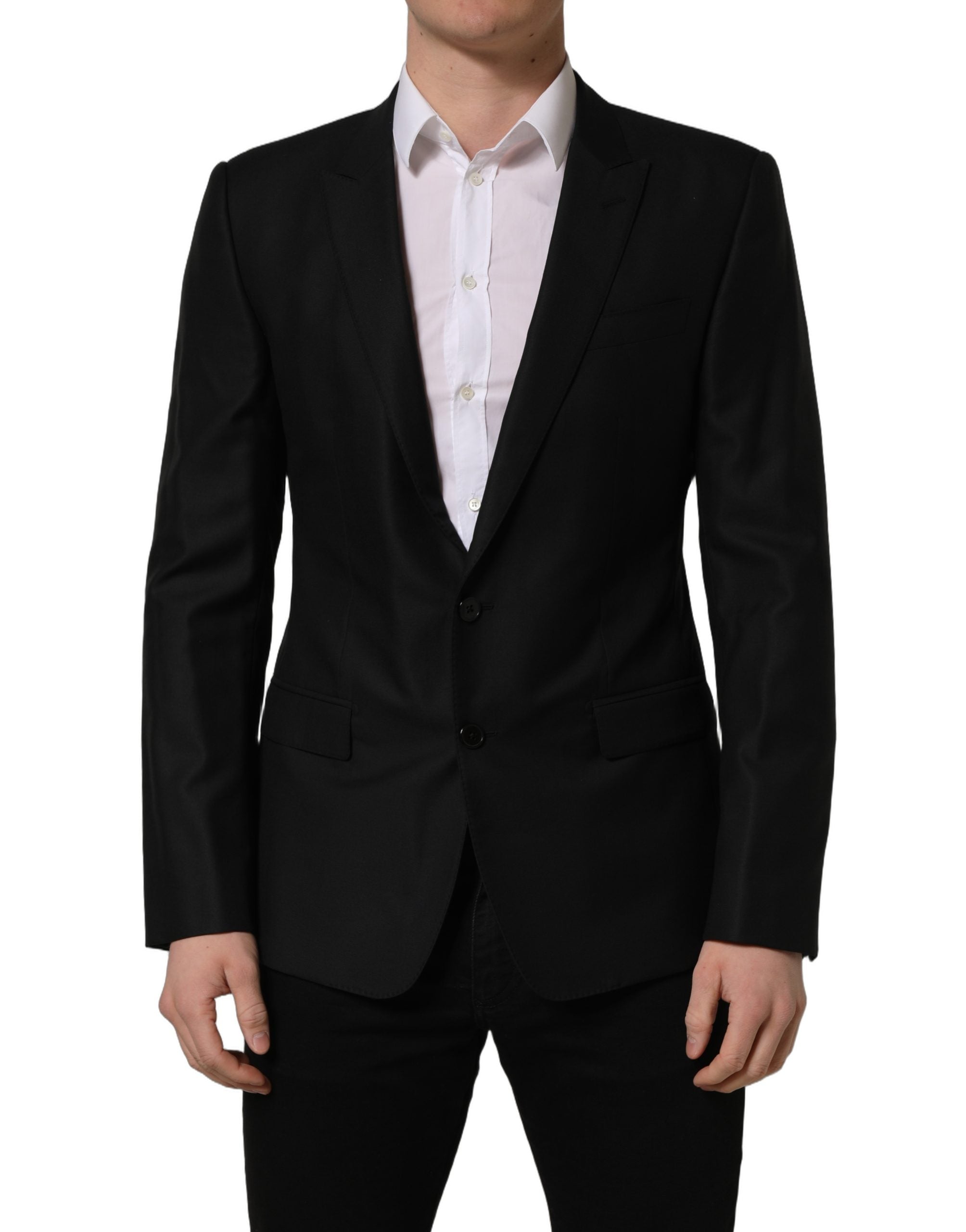 Dolce & Gabbana Black Wool Single Breasted Blazer Jacket