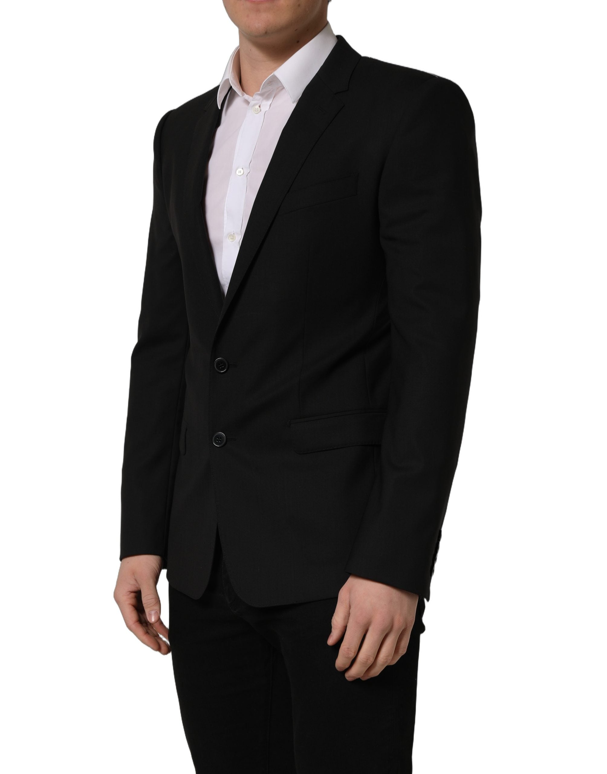 Dolce & Gabbana Black Wool Single Breasted Blazer Jacket