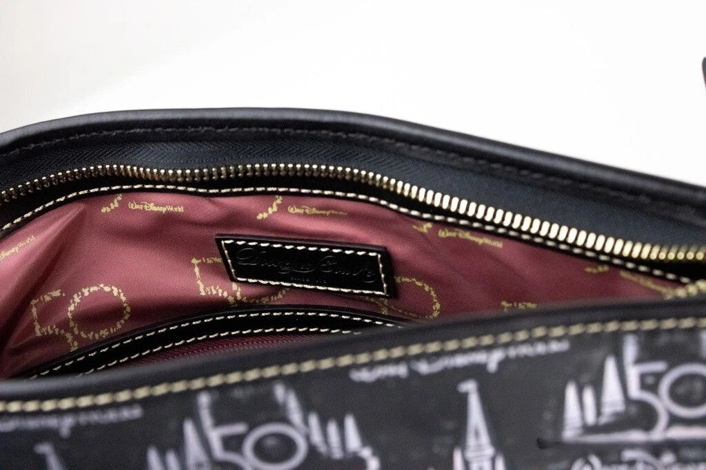Dooney & Bourke Black Walt Disney World 50th Anniversary Leather Tote Bag