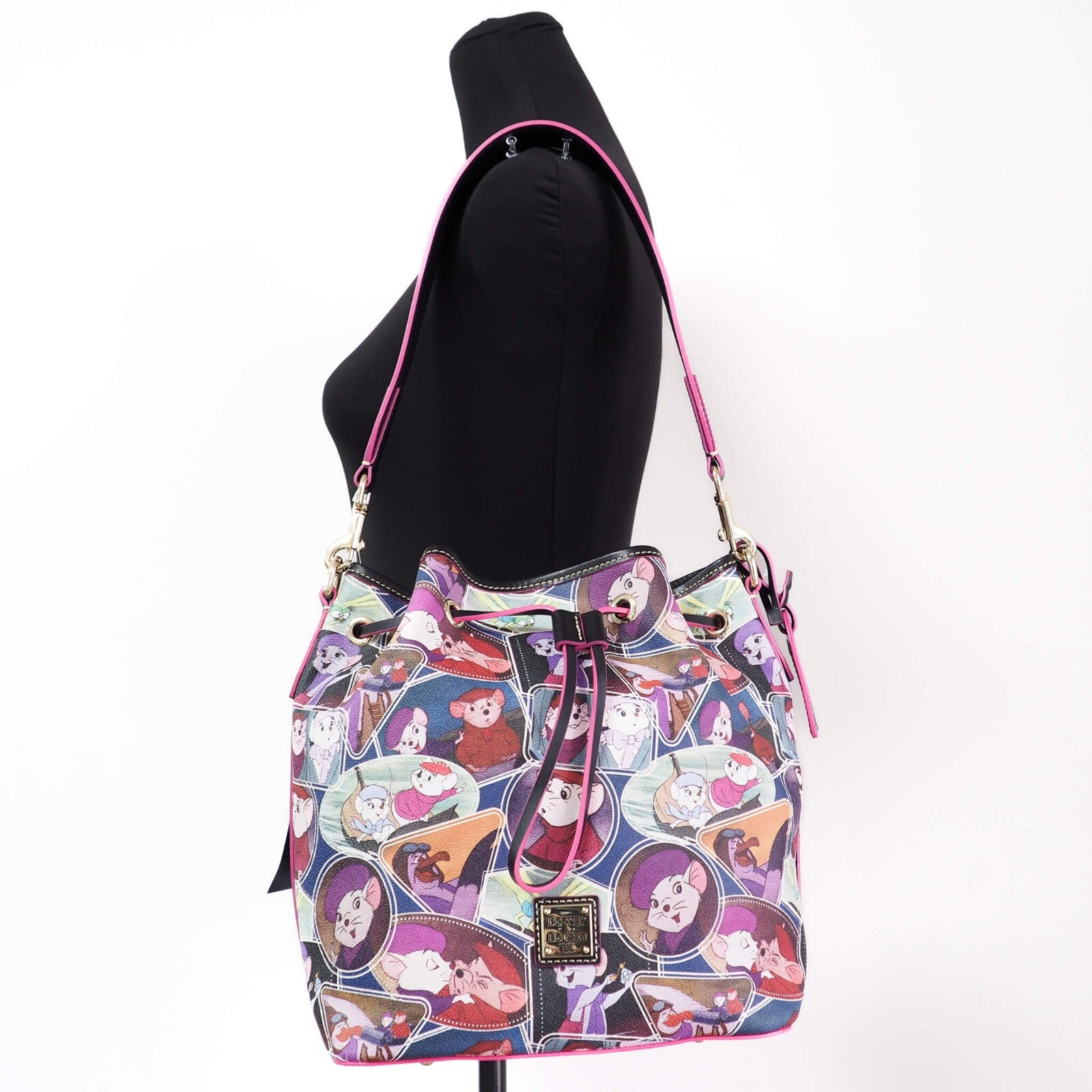 Dooney & Bourke Disney Rescuers Drawstring Bucket Shoulder Bag