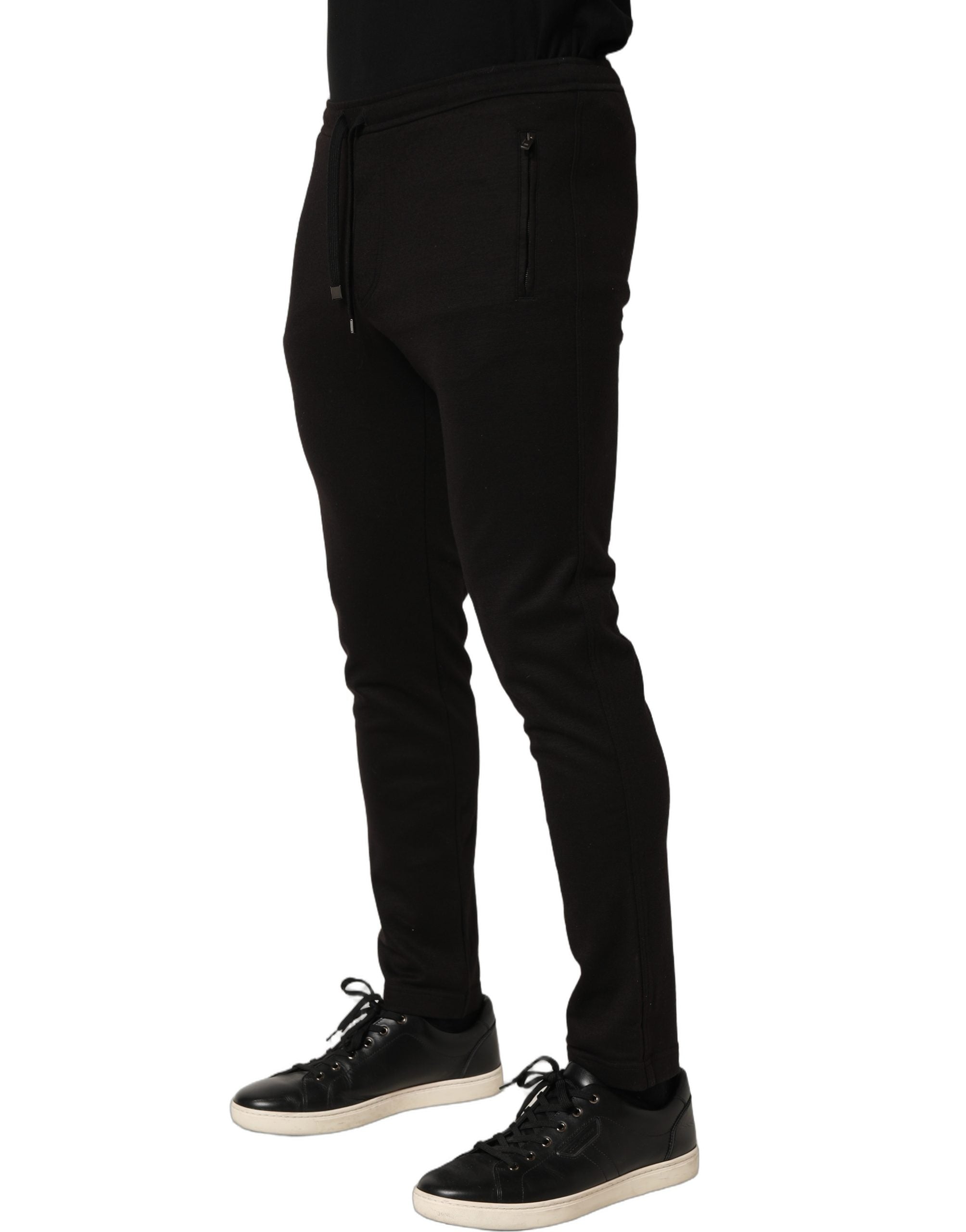 Dolce & Gabbana Black Wool Jogger Men Sweatpants Trouser Pants