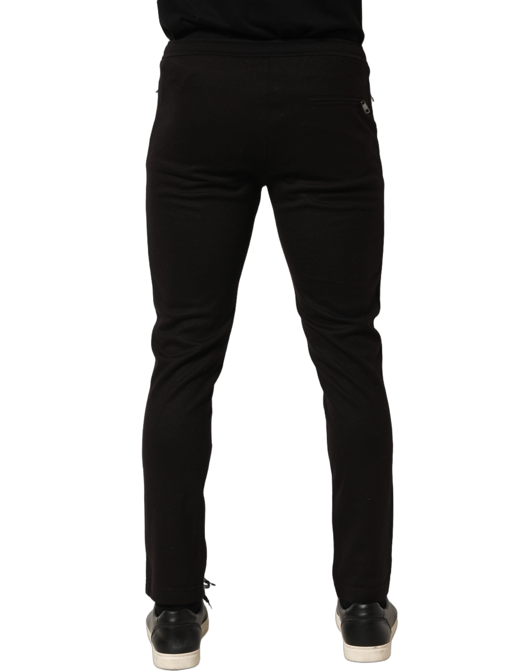 Dolce & Gabbana Black Wool Jogger Men Sweatpants Trouser Pants