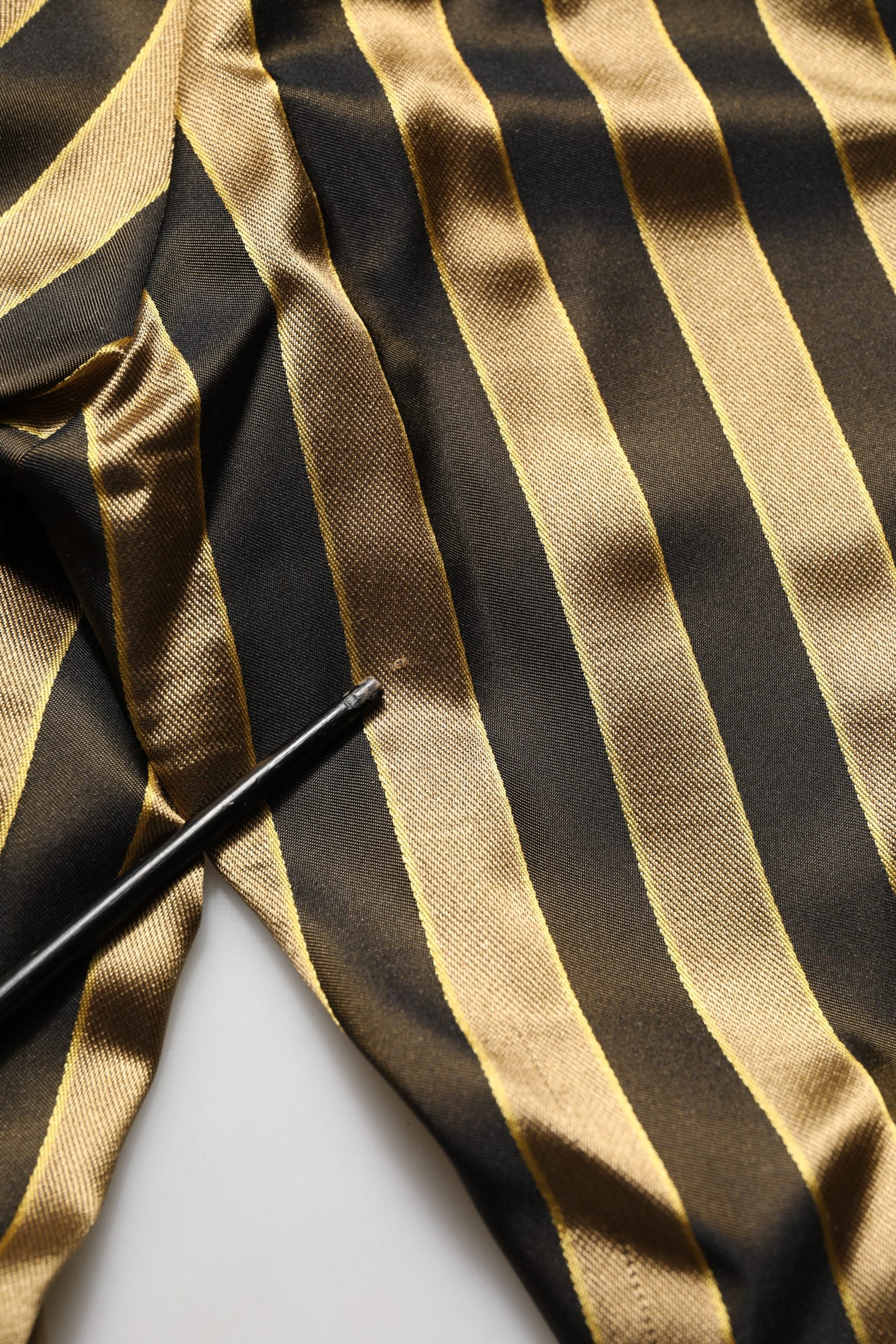 Dolce & Gabbana Gold Black Stripe Satin Tapered Leg Men Pants