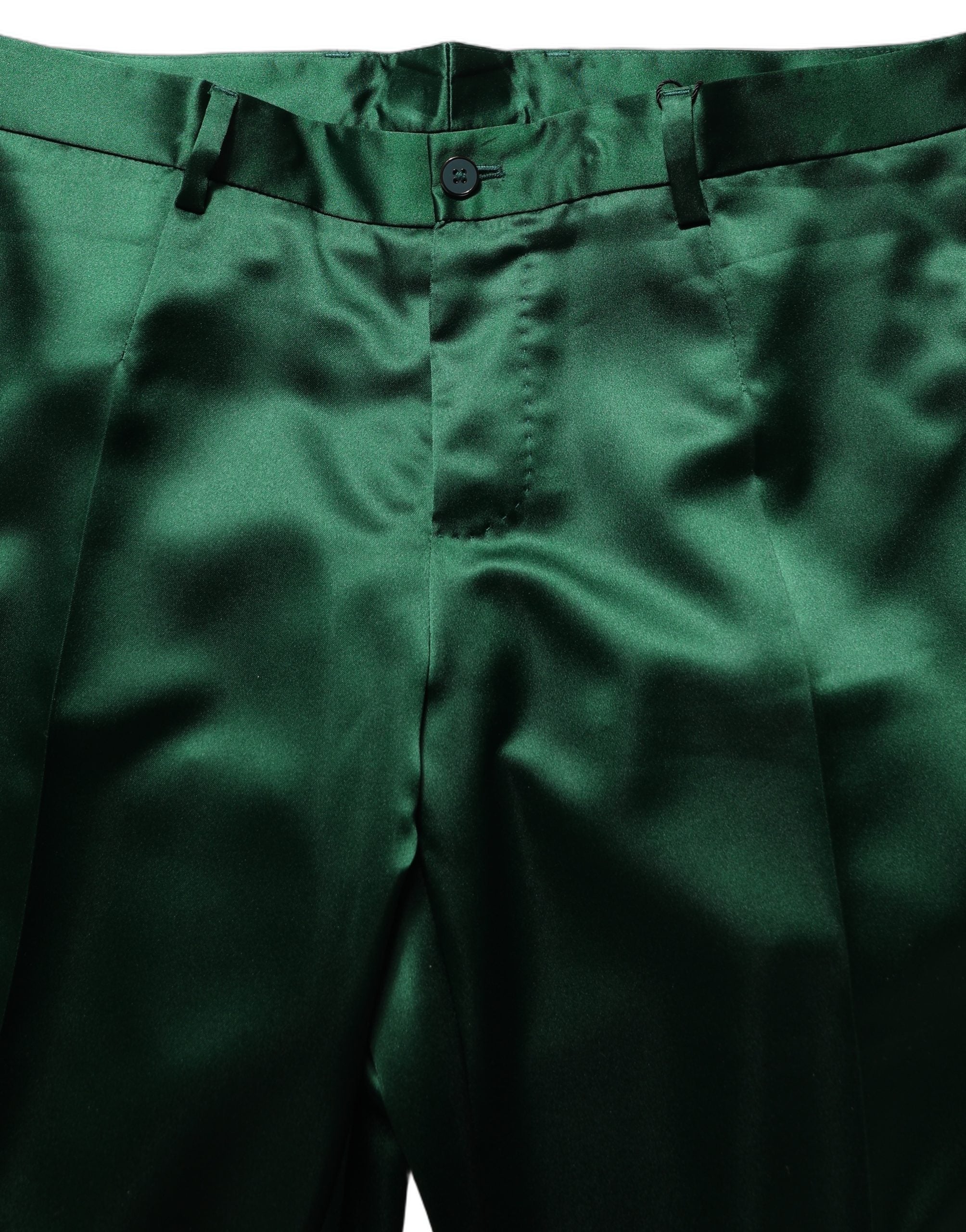 Dolce & Gabbana Dark Green Tapered Leg Dress Trouser Pants