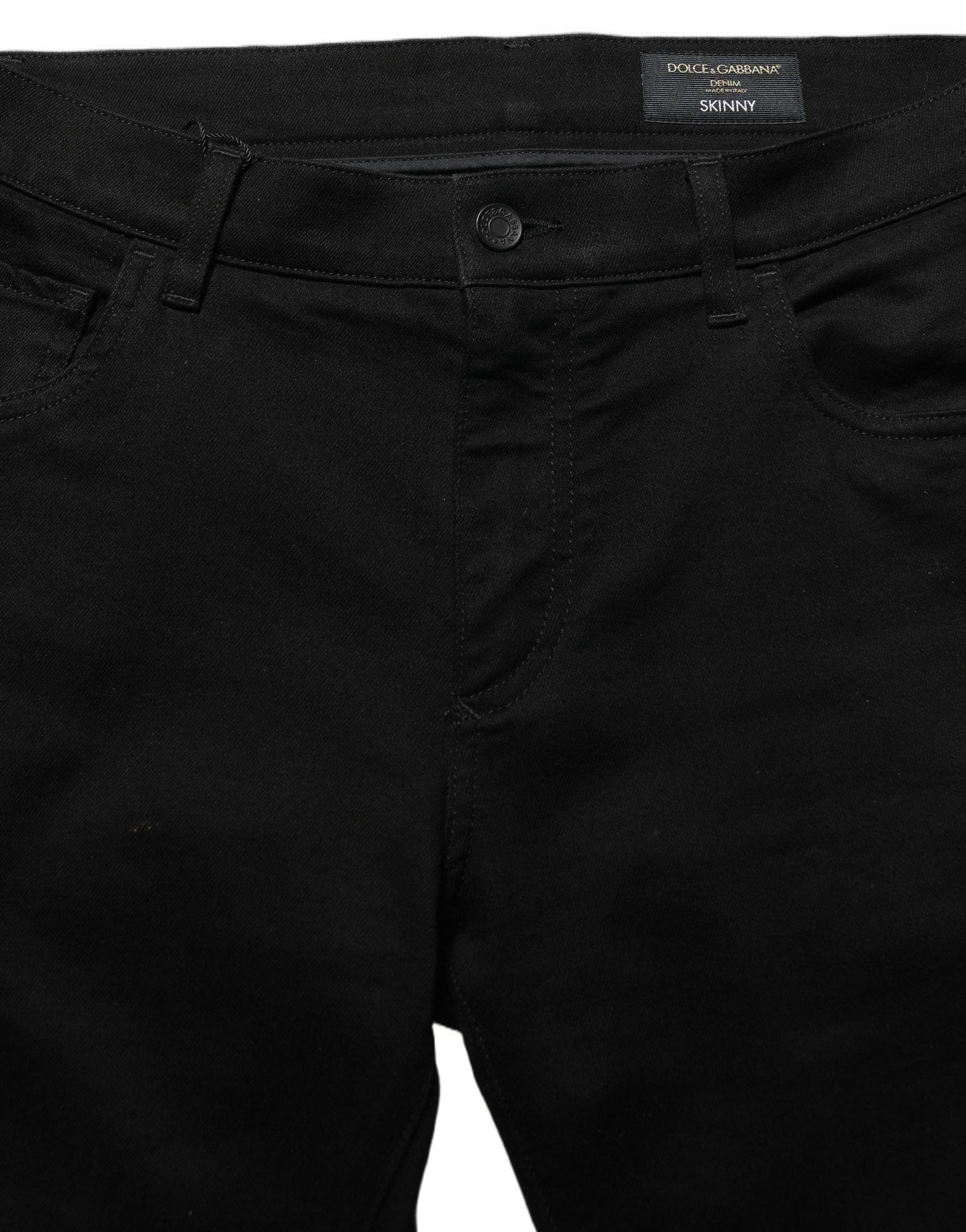 Dolce & Gabbana Black Cotton Stretch Skinny Men Denim Jeans