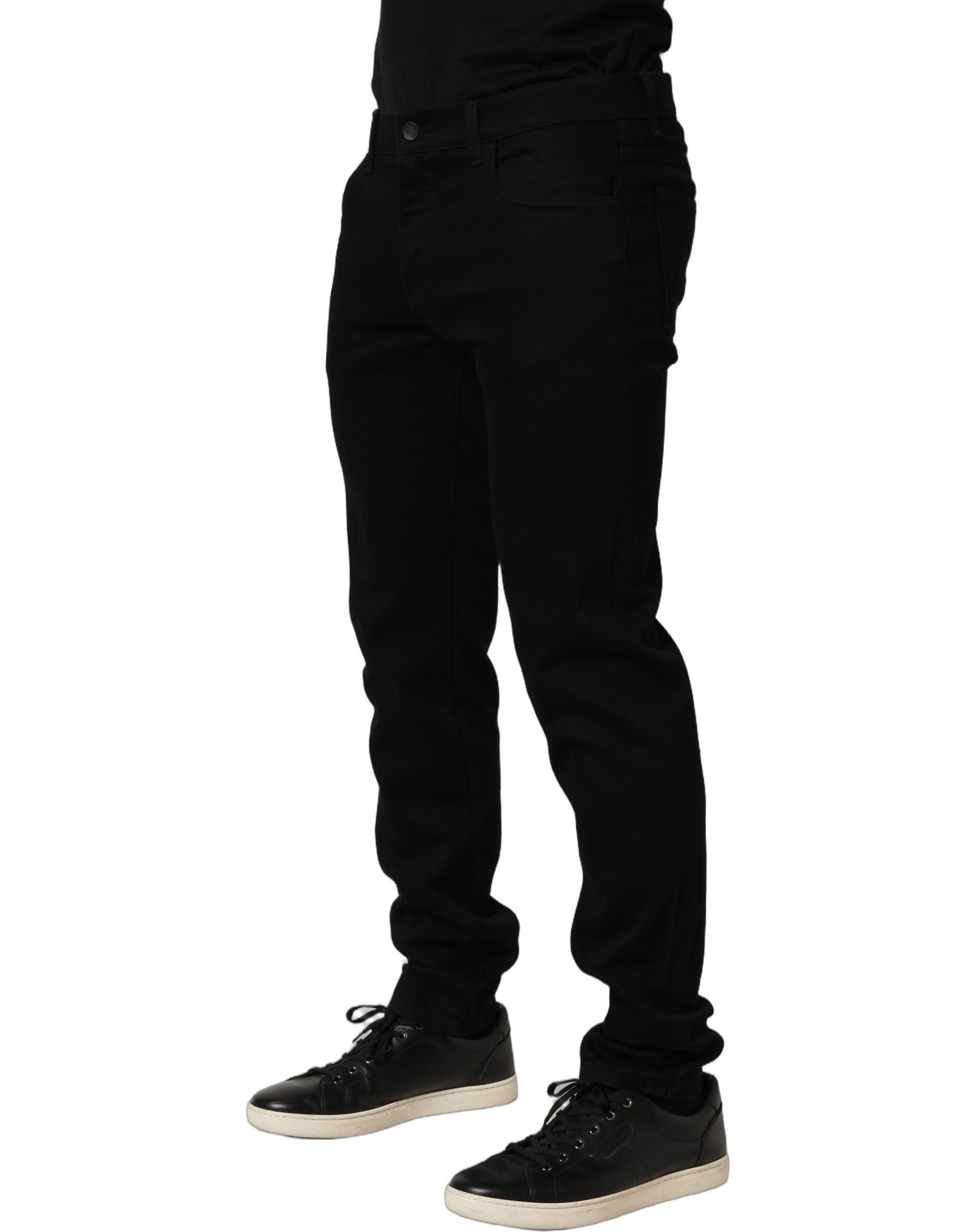 Dolce & Gabbana Black Cotton Stretch Skinny Men Denim Jeans
