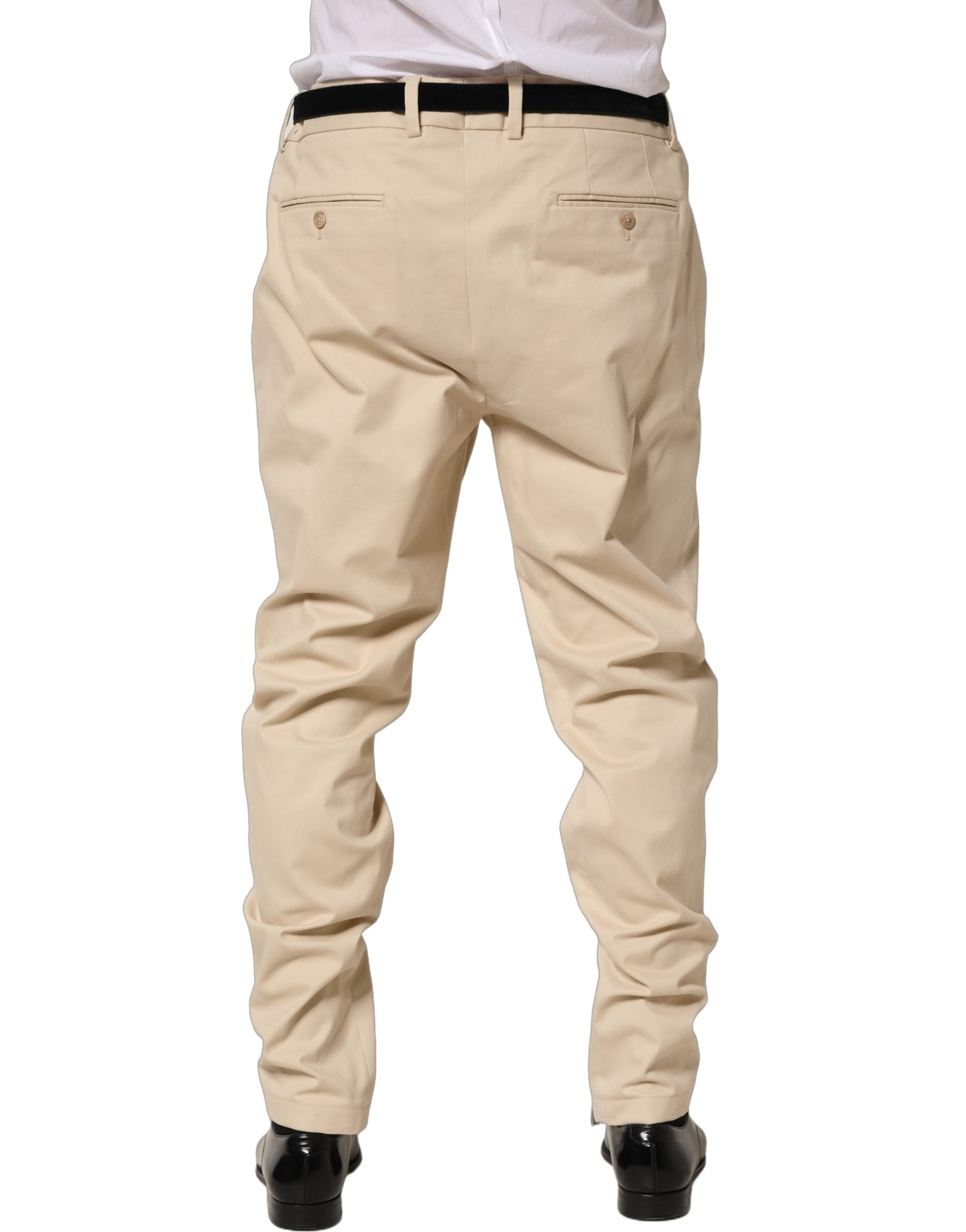 Dolce & Gabbana Beige Re-Editon Mid Waist Tapered Men Pants