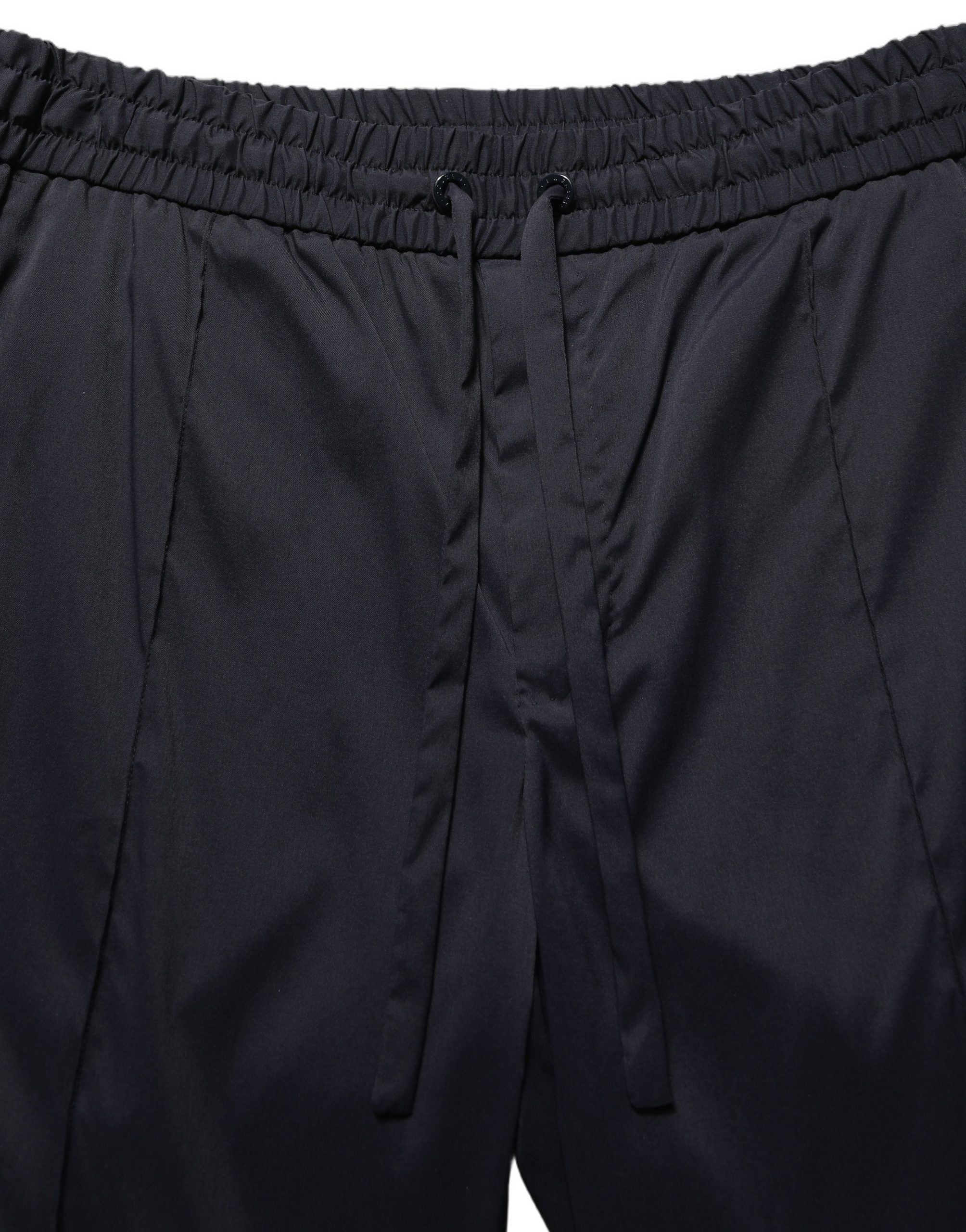 Dolce & Gabbana Black Nylon Straight Jogger Sweatpants Pants