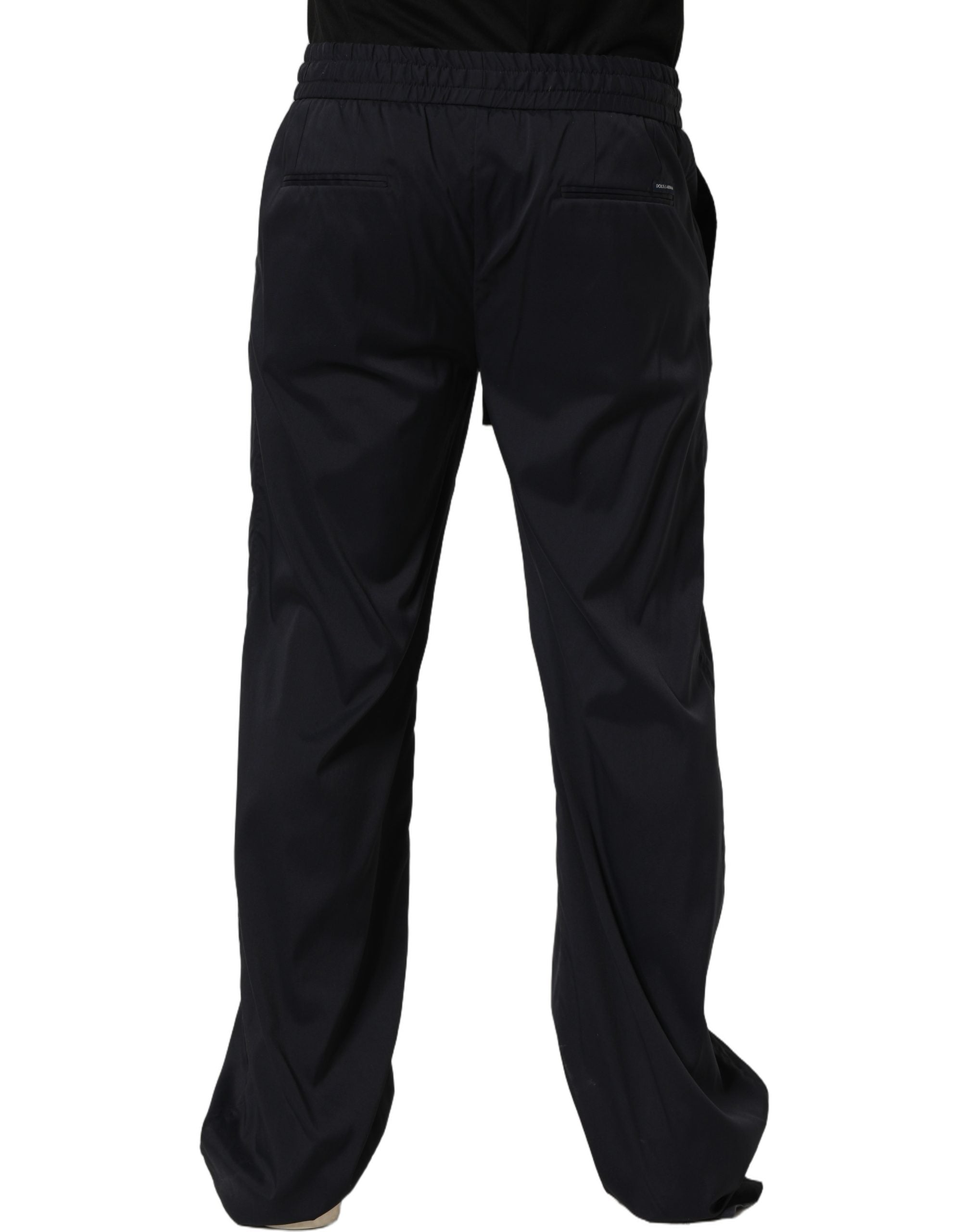 Dolce & Gabbana Black Nylon Straight Jogger Sweatpants Pants