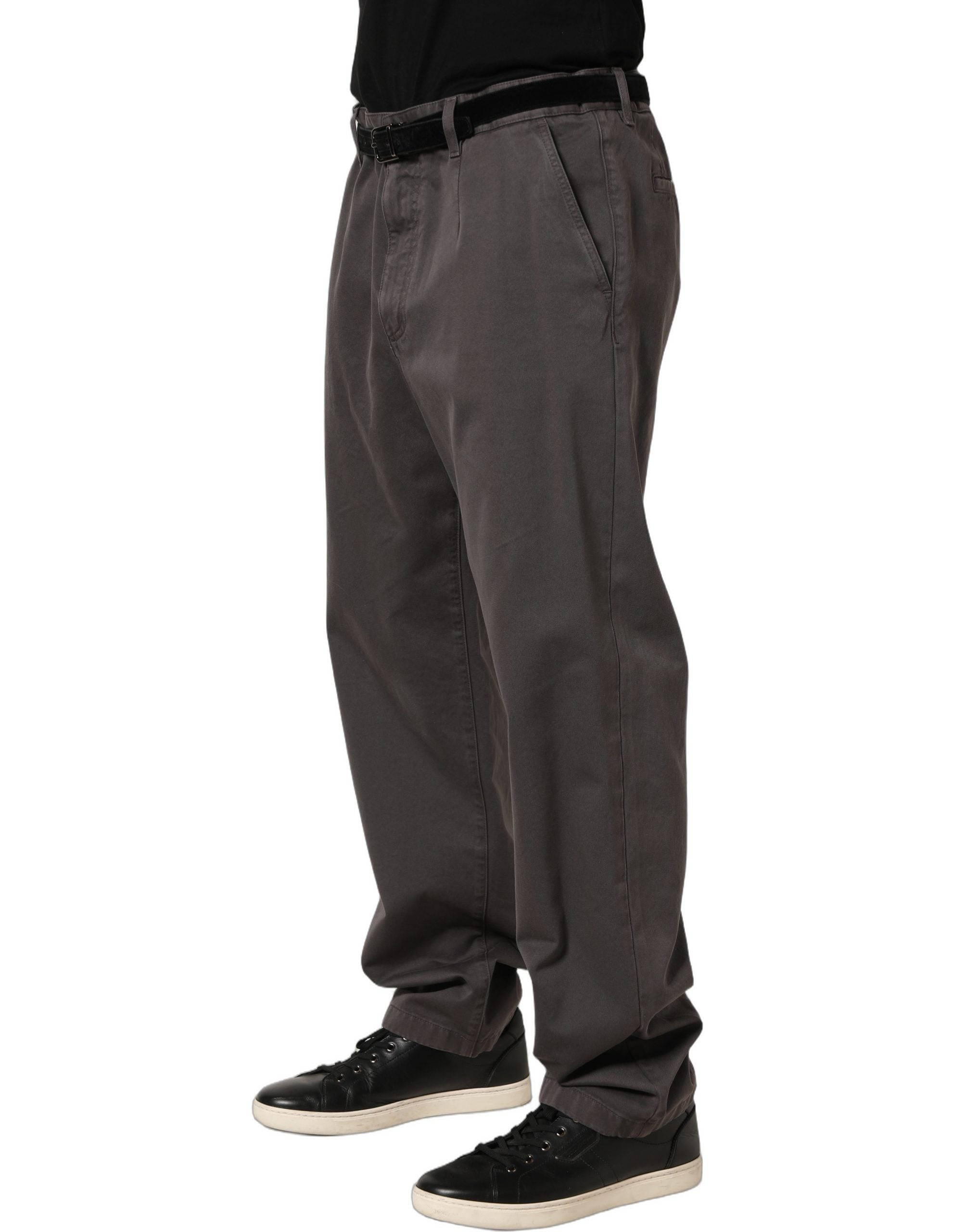 Dolce & Gabbana Dark Gray MidWaist Straight Men Trouser Pants