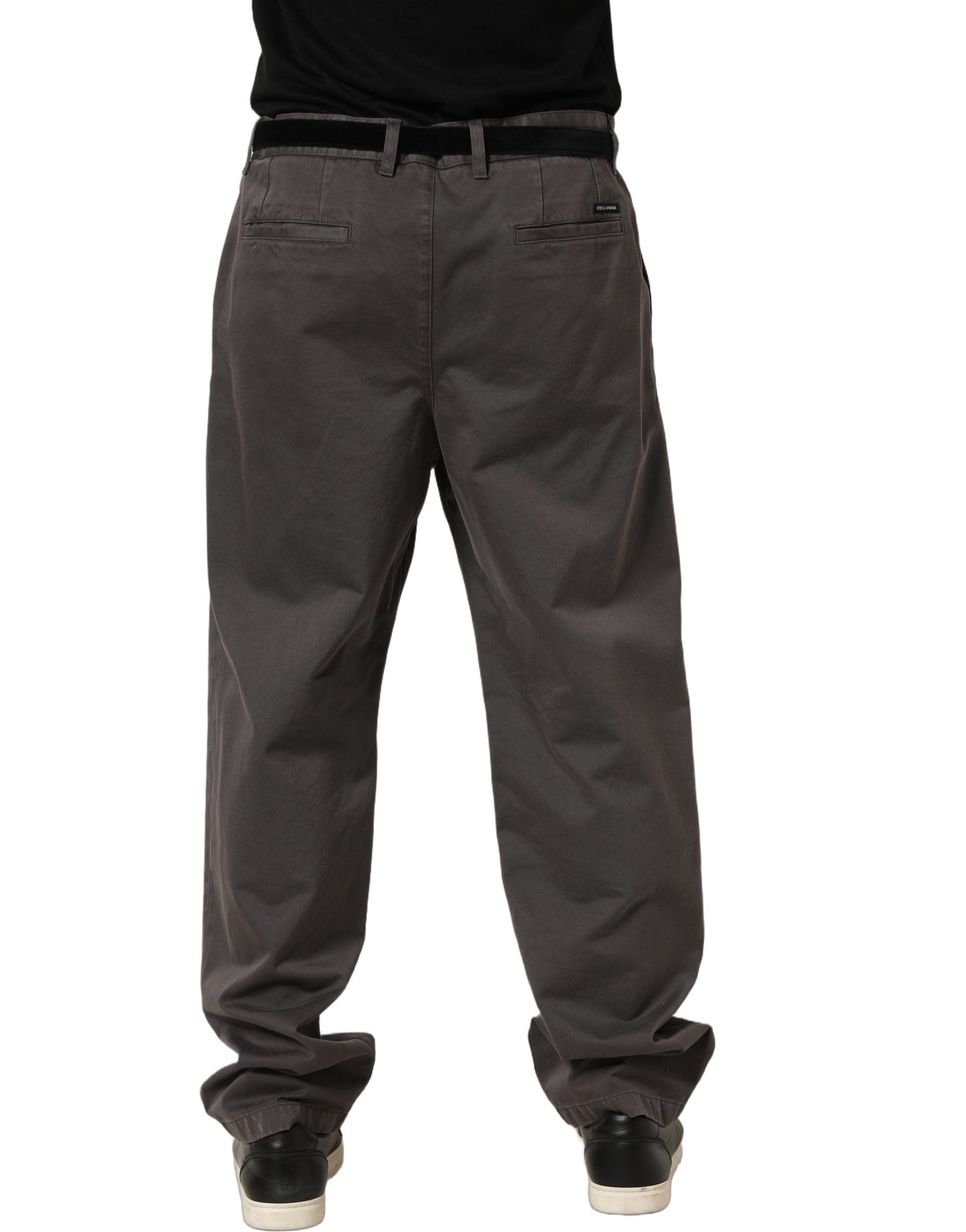 Dolce & Gabbana Dark Gray MidWaist Straight Men Trouser Pants