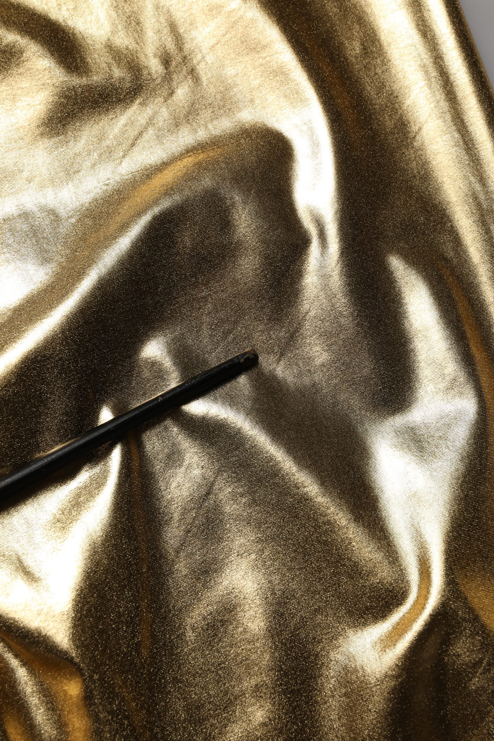 Dolce & Gabbana Gold Metallic Polyester Skinny Trousers Pants