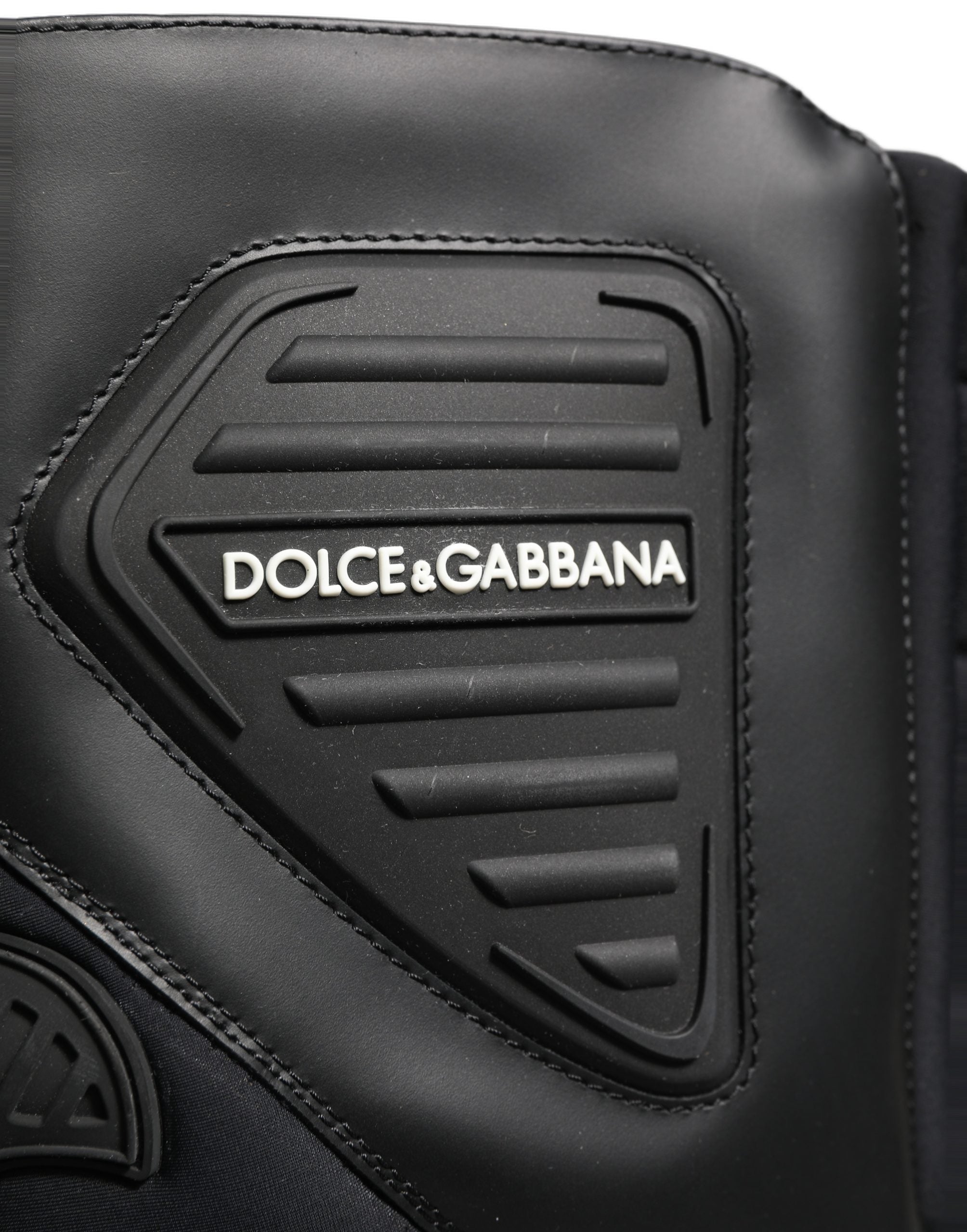Dolce & Gabbana Black Leather Biker Mid Calf Men Boots Shoes