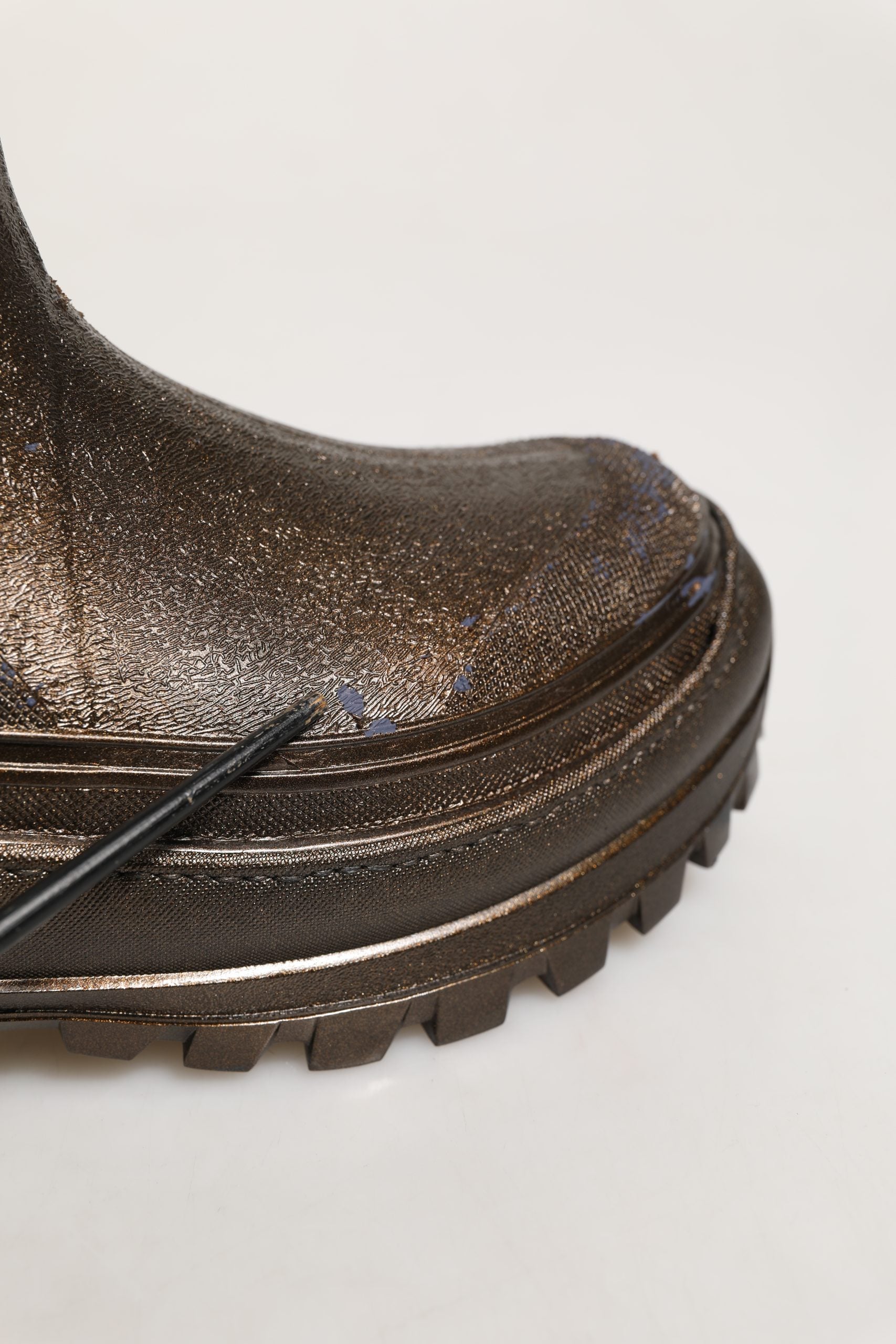 Dolce & Gabbana Bronze PVC Pull On Rain Boots Men Shoes