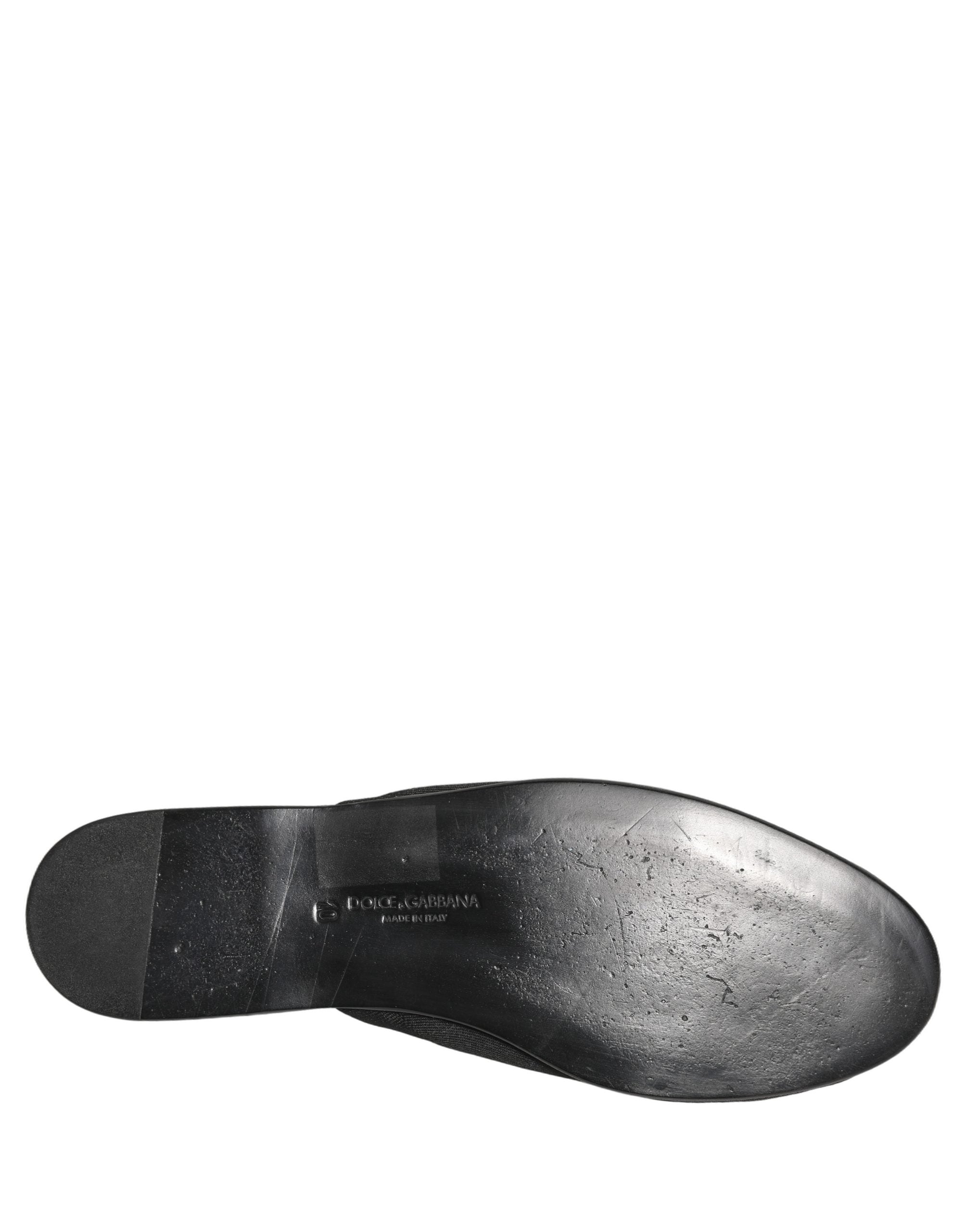 Dolce & Gabbana Black Suede Slides Flat Slipper Men Shoes
