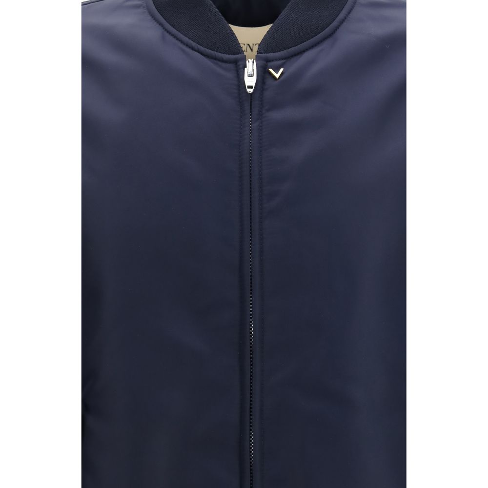 Valentino Garavani Blue Polyamide Bomber