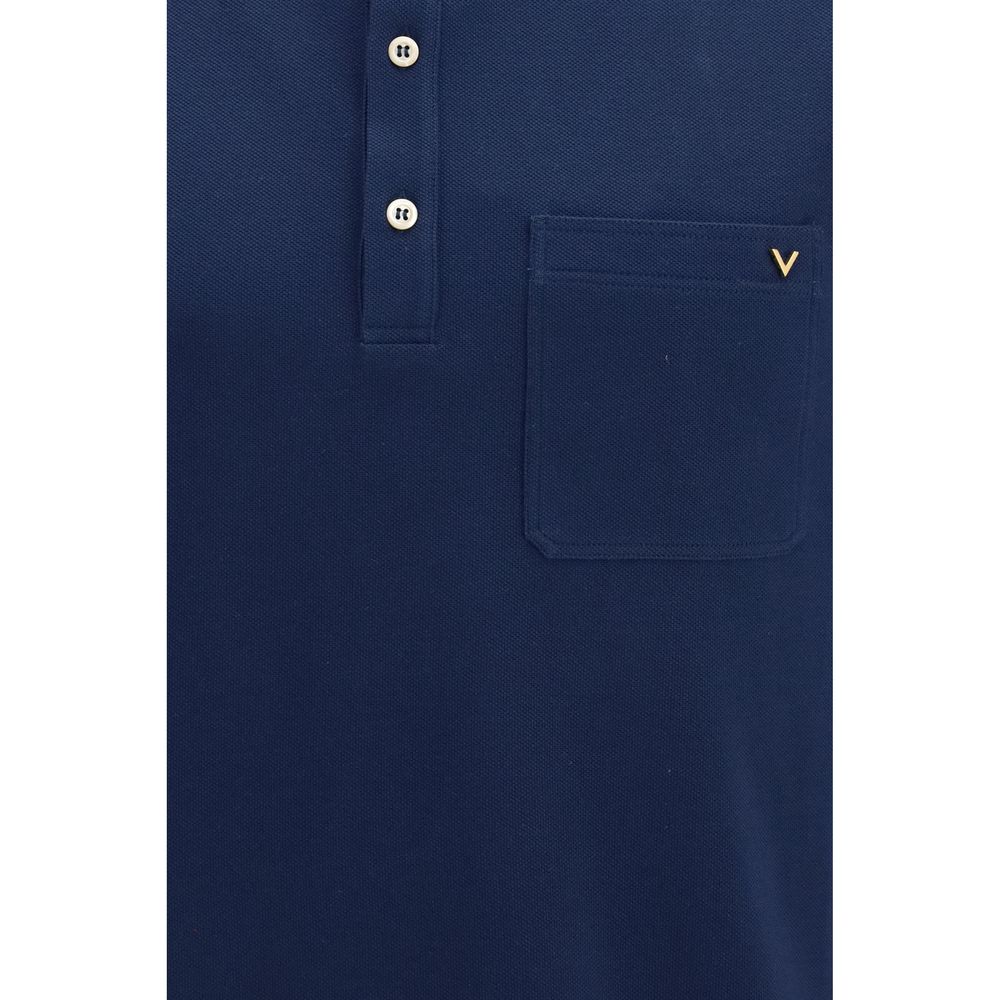Valentino Garavani Blue Cotton Polo Shirt