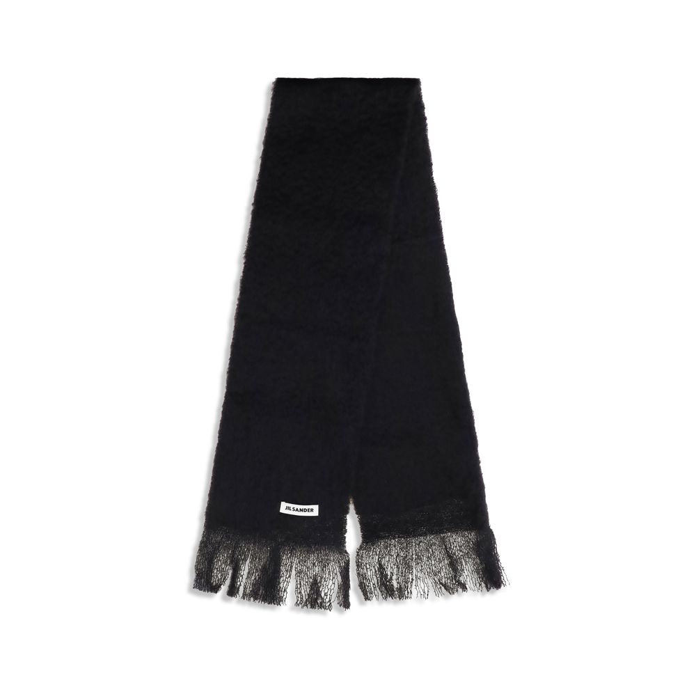 Jil Sander Black Wool Oves Aries Scarf