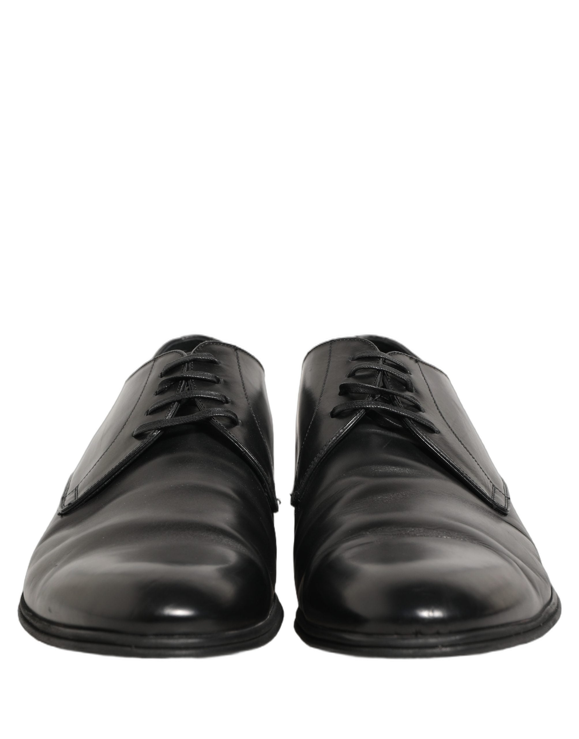 Dolce & Gabbana Black Leather Men Derby Dress Formal Shoes
