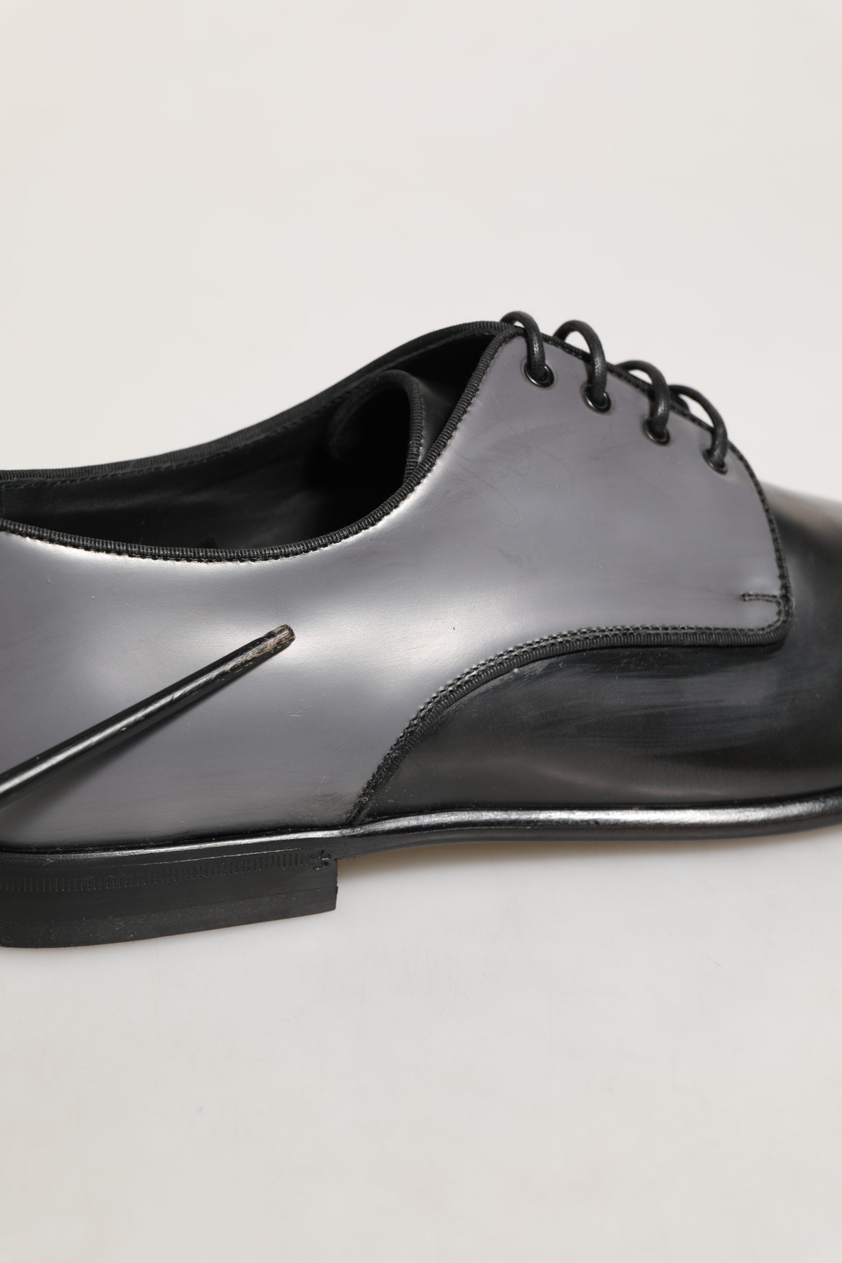 Dolce & Gabbana Black Leather Men Derby Dress Formal Shoes