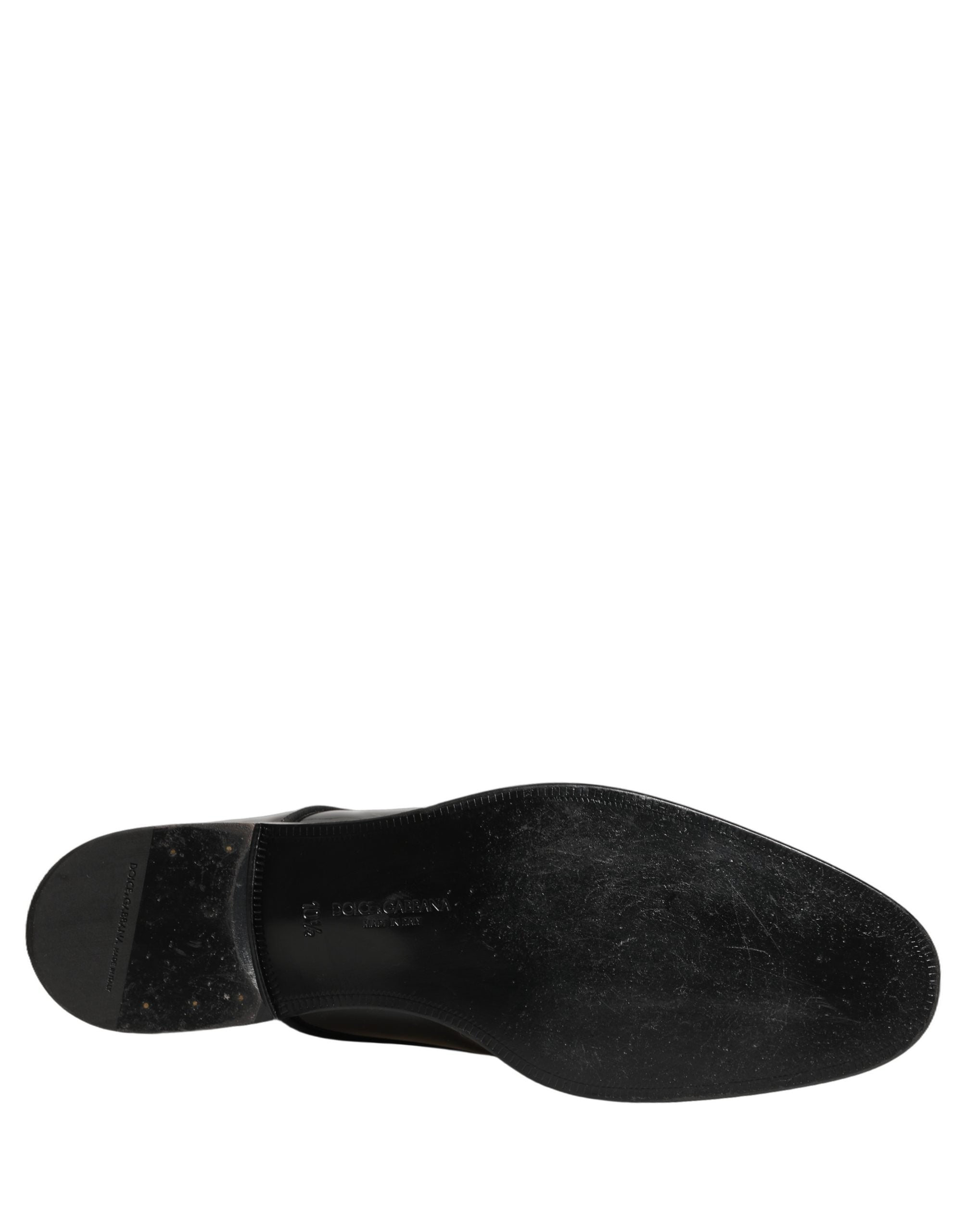 Dolce & Gabbana Black Leather Men Derby Dress Formal Shoes