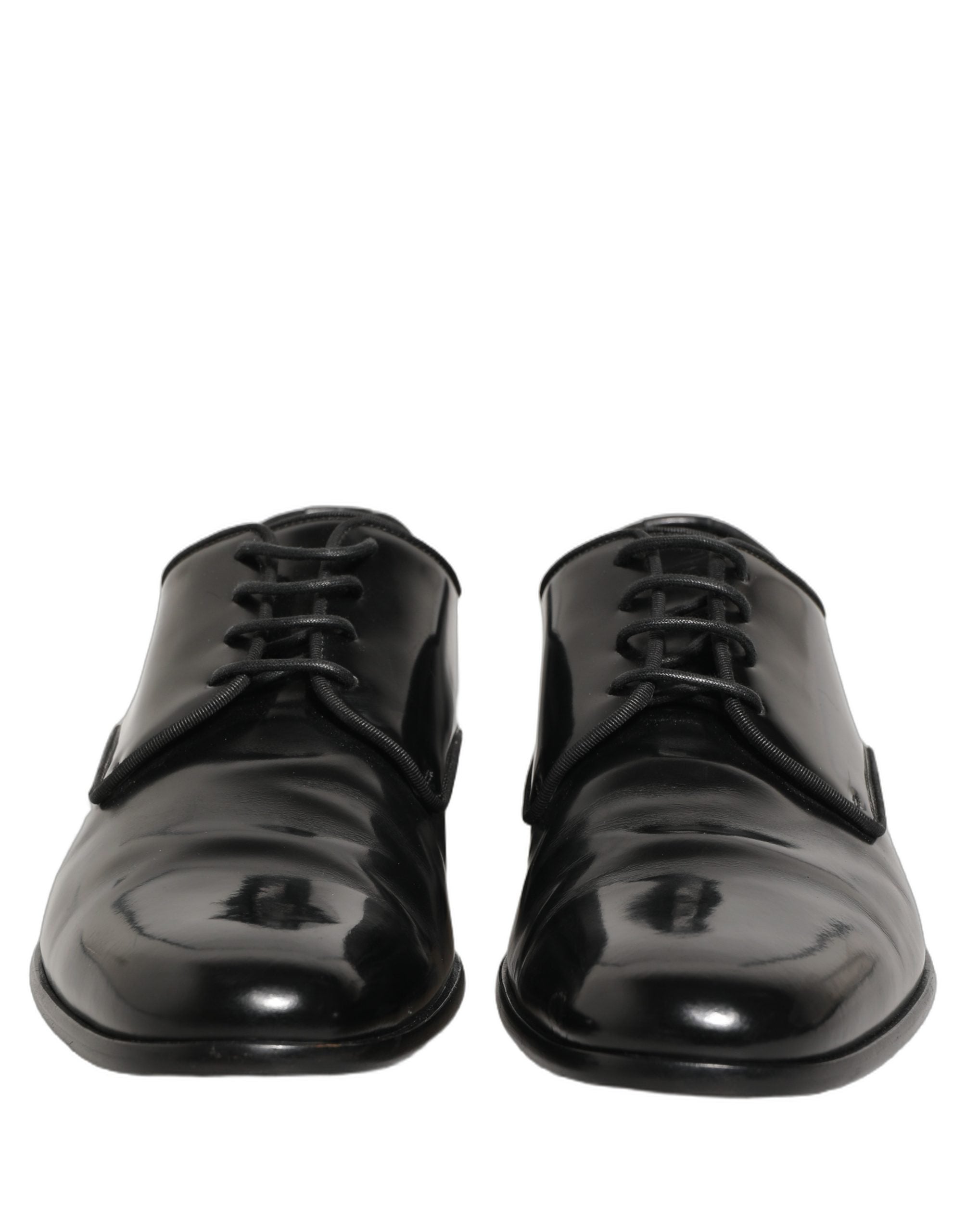 Dolce & Gabbana Black Leather Men Derby Dress Formal Shoes