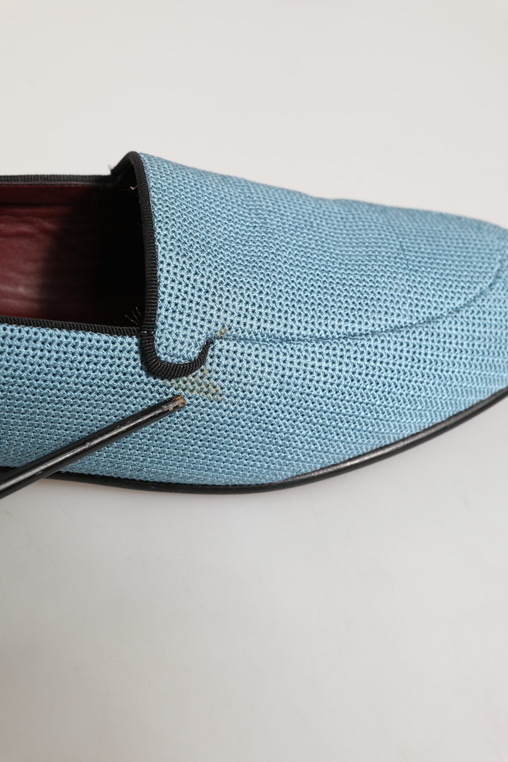 Dolce & Gabbana Blue Woven Men Slip On Dress Loafers Shoes