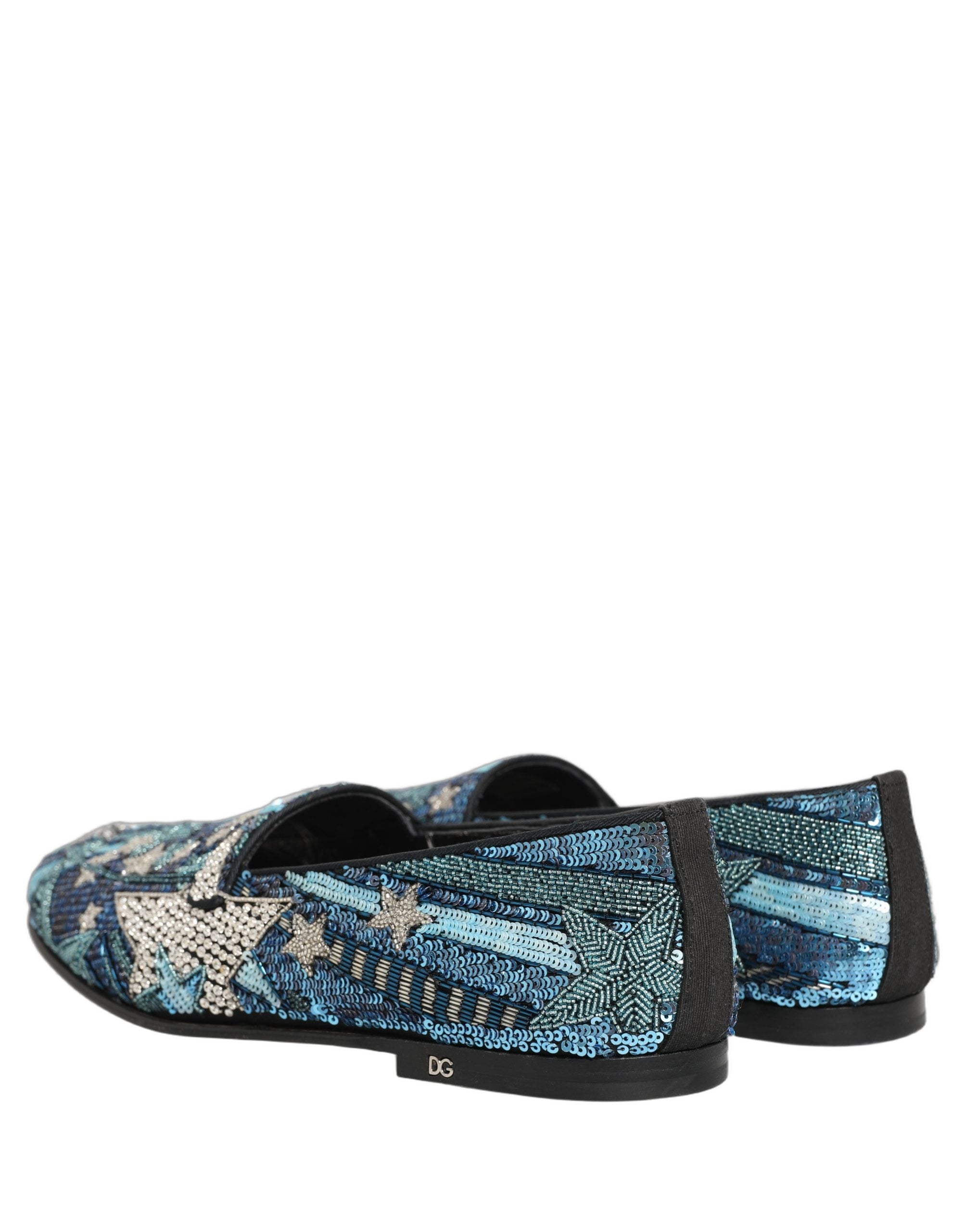 Dolce & Gabbana Multicolor Embroidered Sequin Loafers Shoes