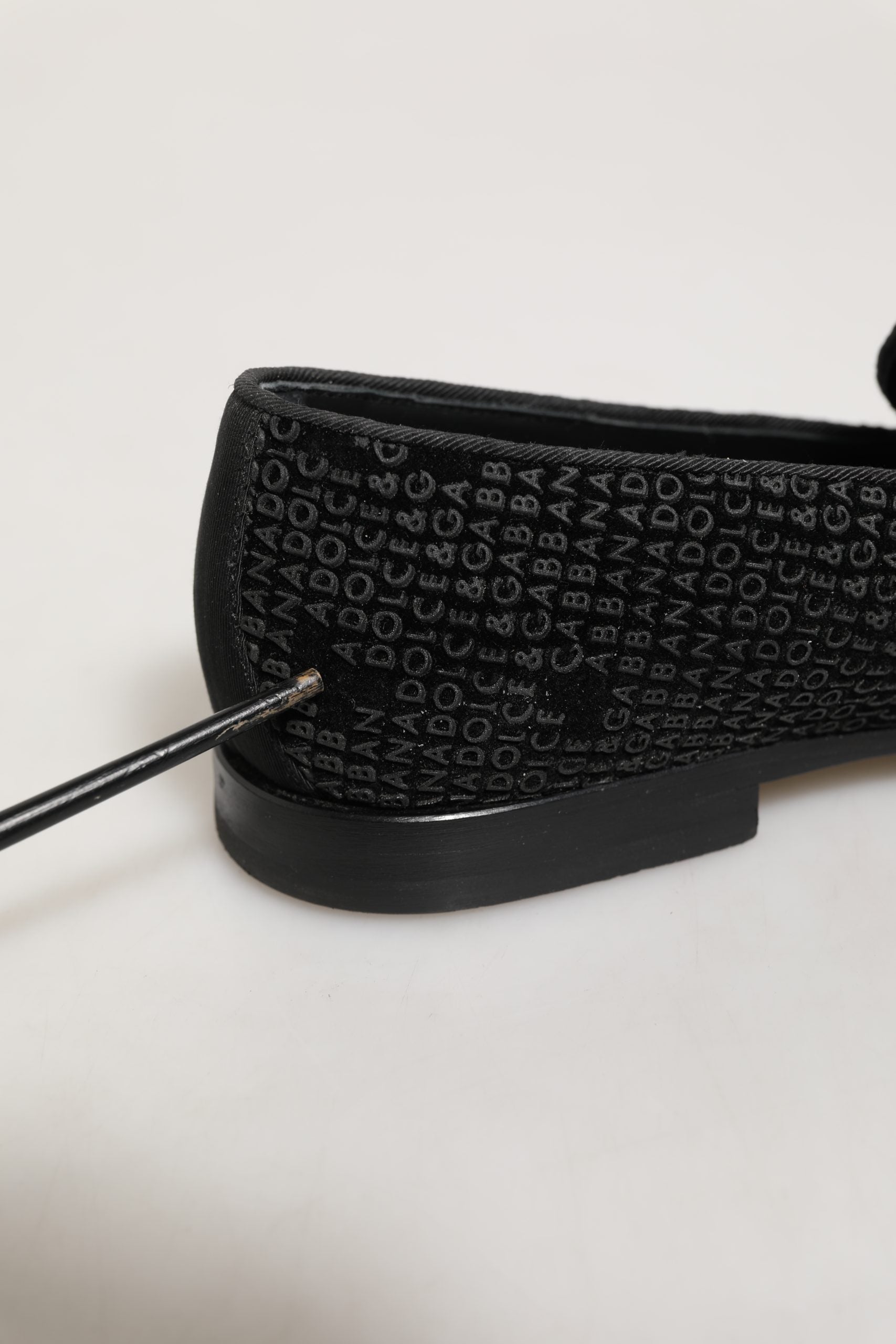 Dolce & Gabbana Black Logo Monogram Men Dress Loafers Shoes