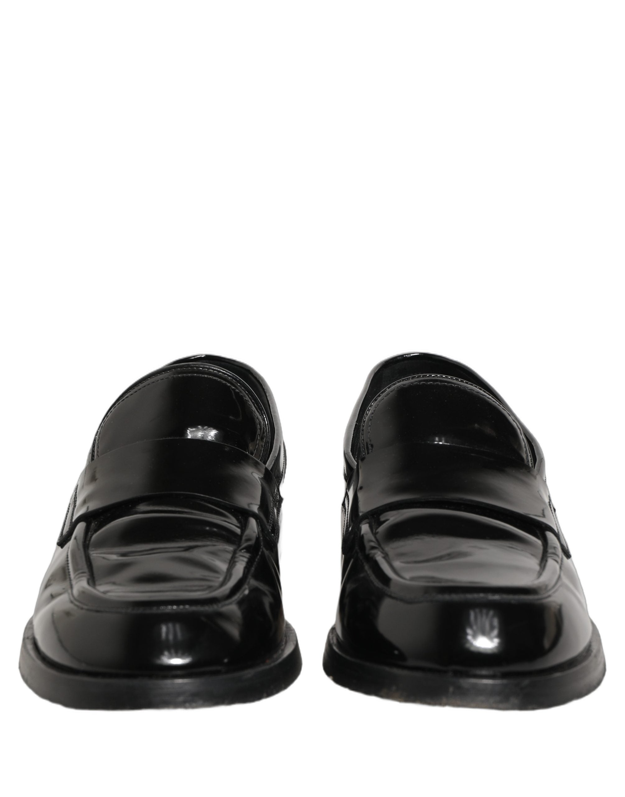 Dolce & Gabbana Black Leather Formal Men Dress Loafers Shoes