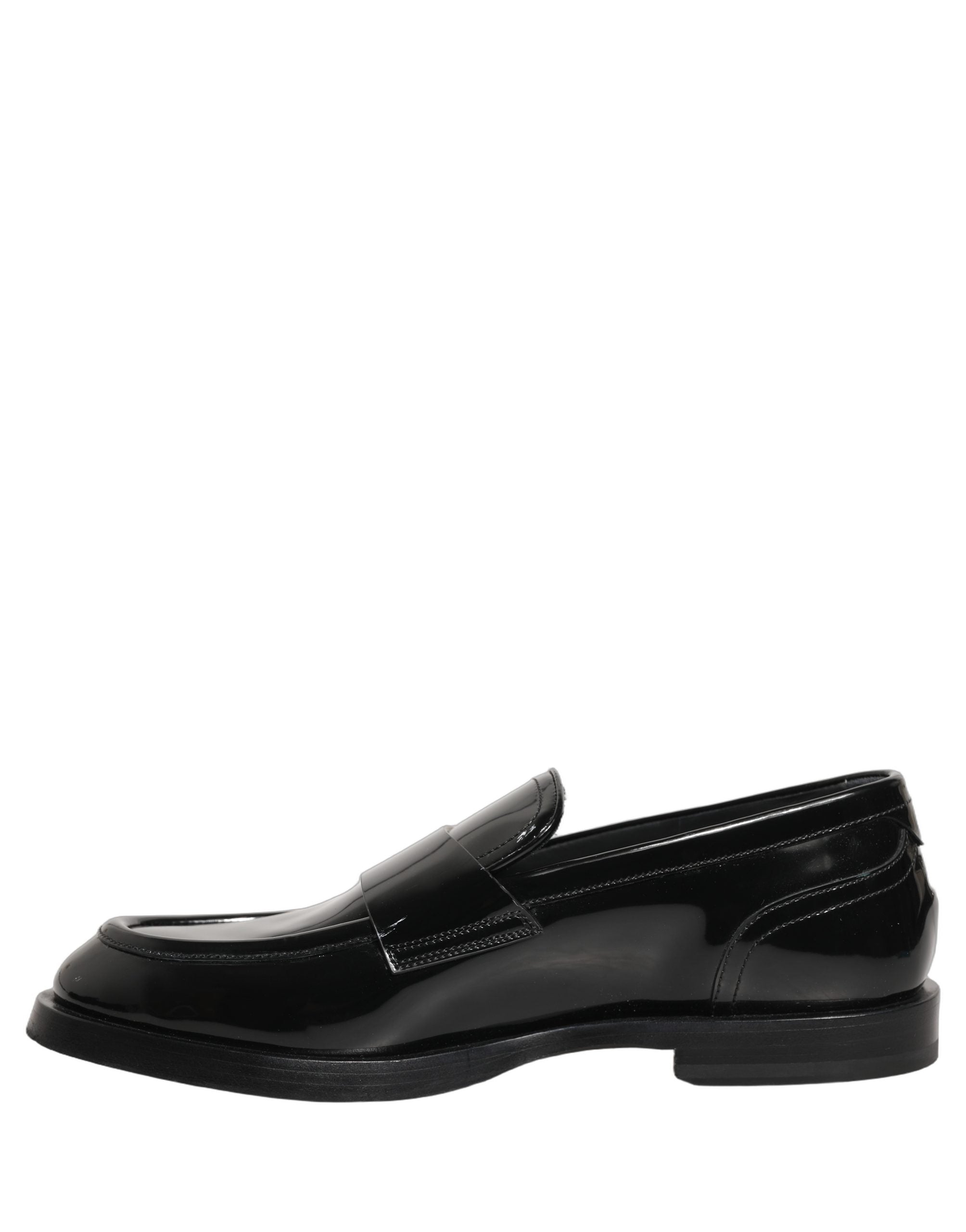 Dolce & Gabbana Black Leather Formal Men Dress Loafers Shoes