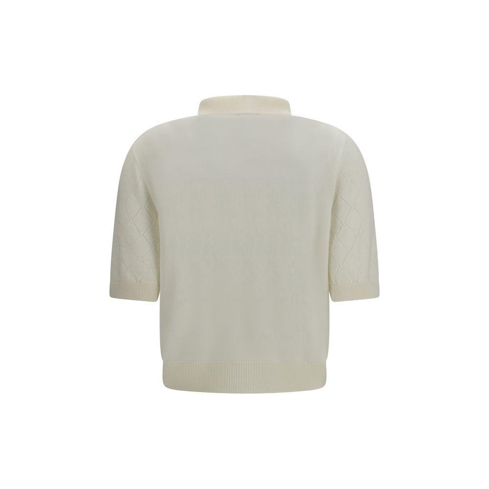 Balmain White Wool Oves Aries Polo Shirt