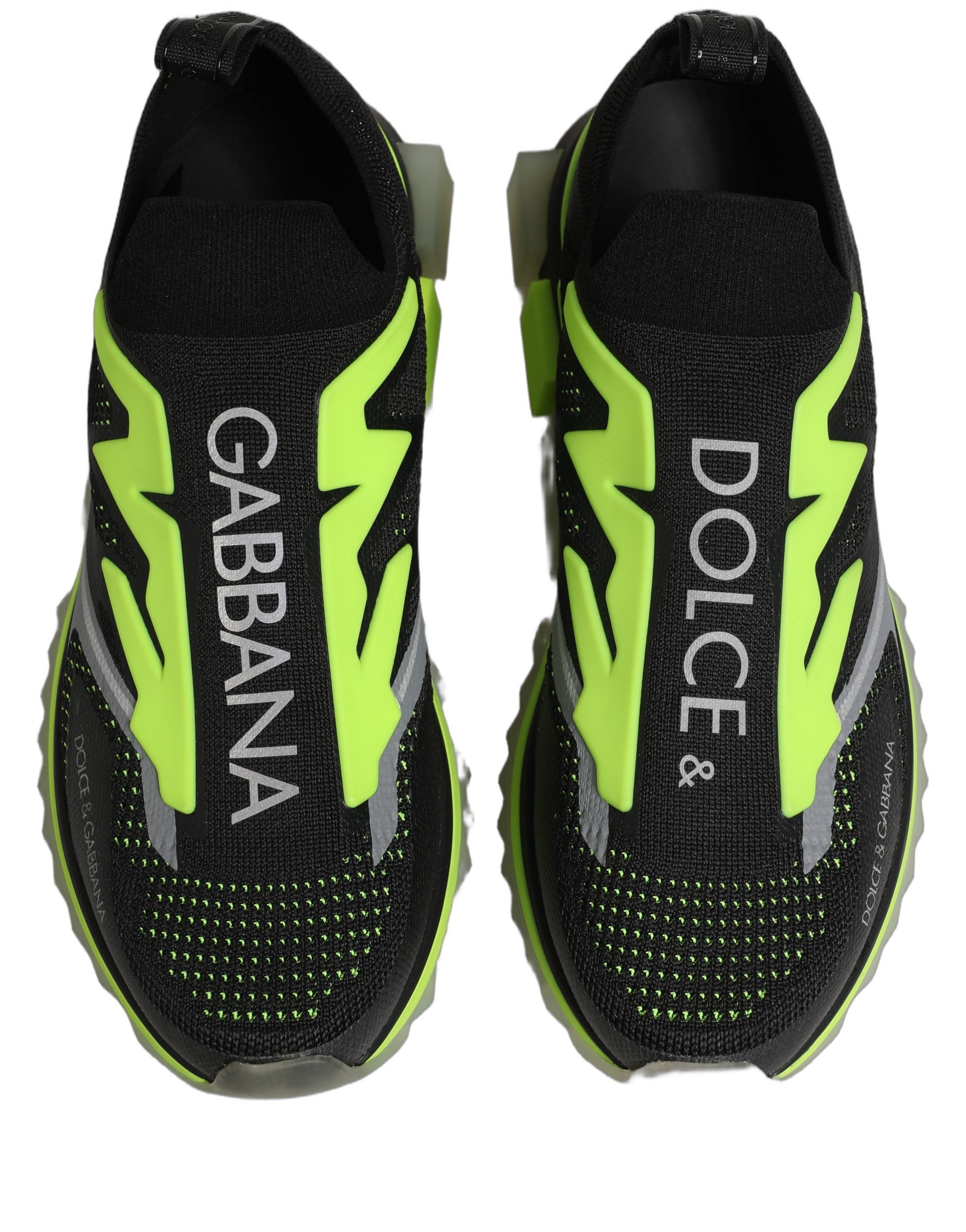 Dolce & Gabbana Black Green Sorrento Low Top Sneakers Shoes