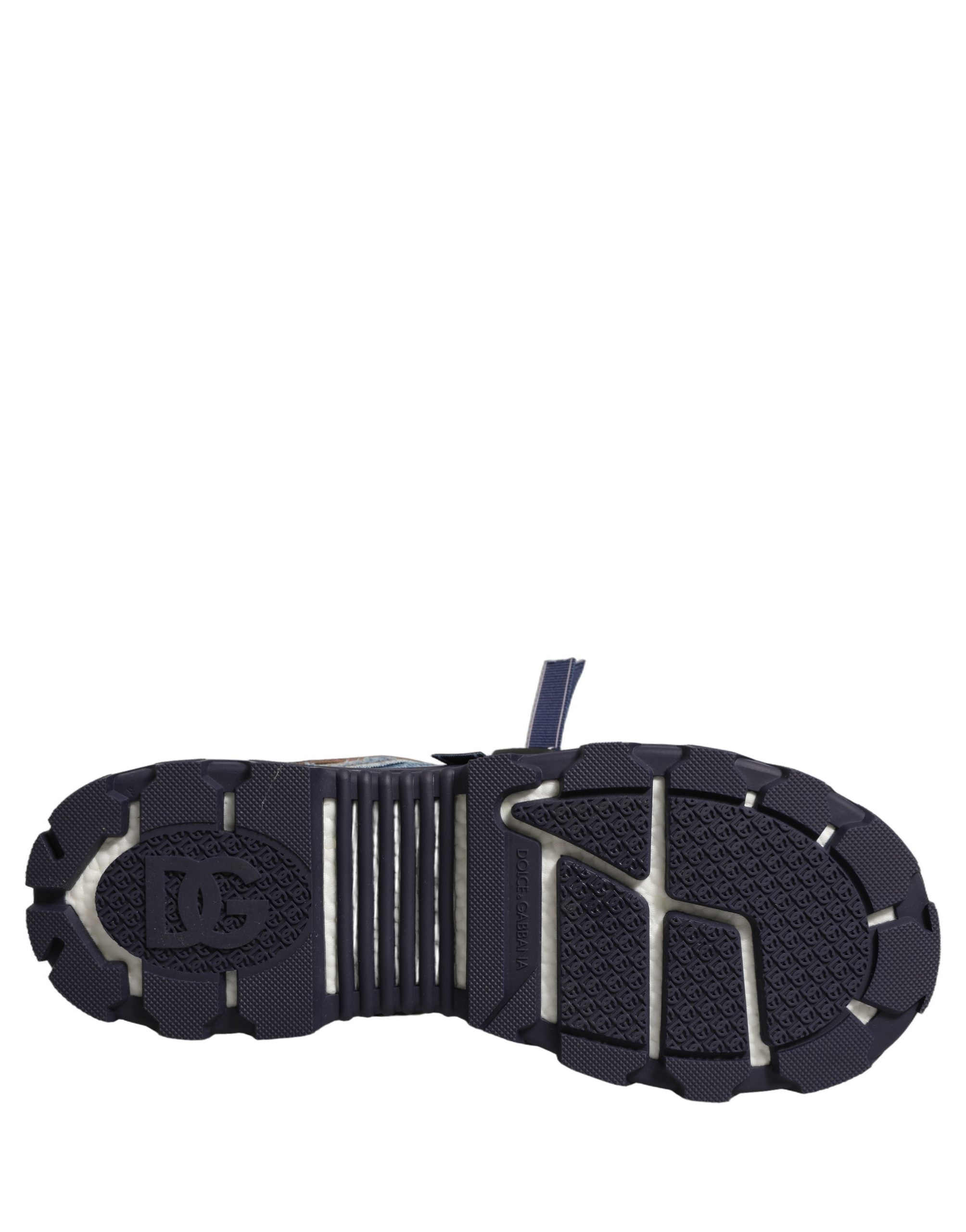Dolce & Gabbana Blue Airmaster Panelled Low Top Denim Sneakers Shoes