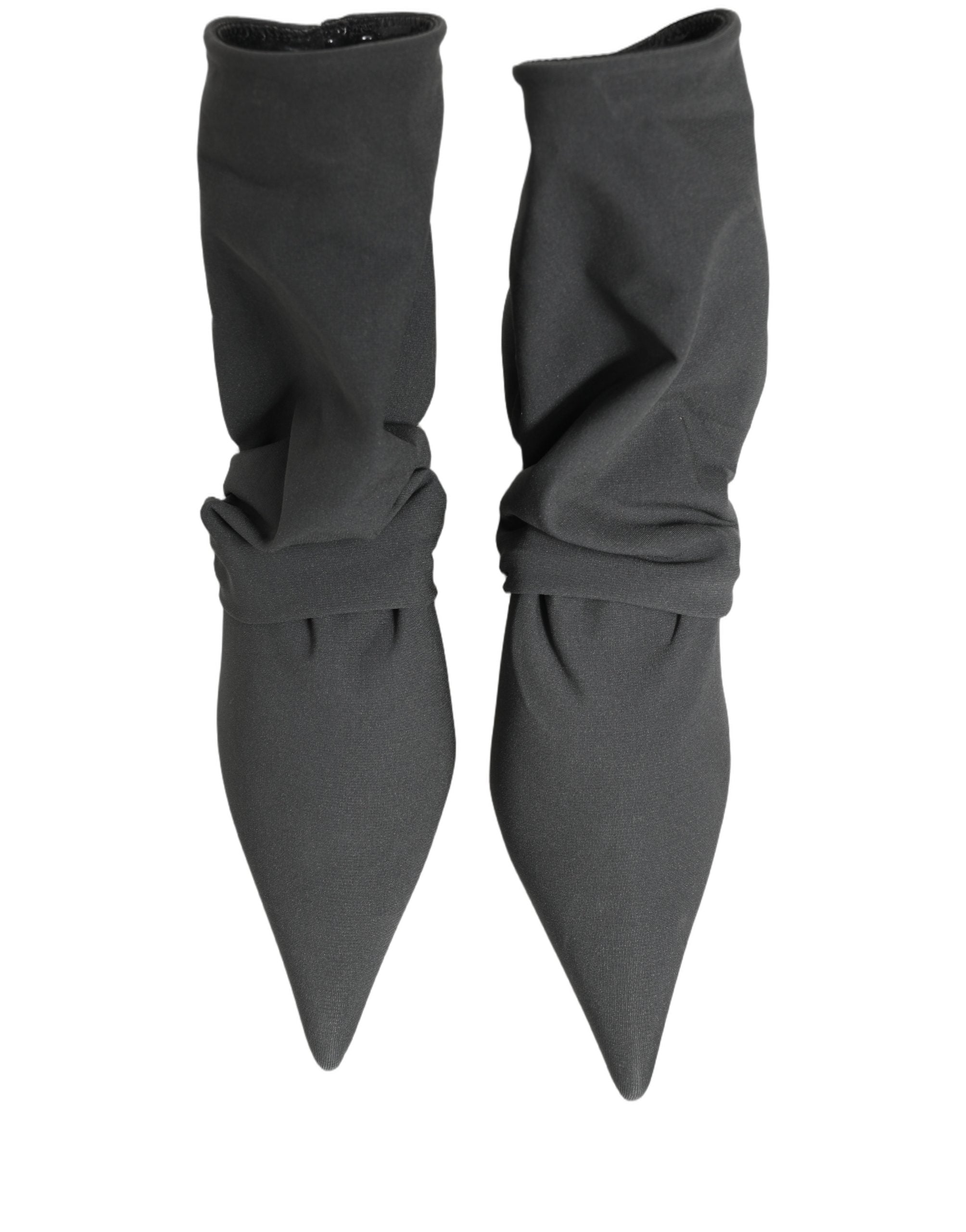 Dolce & Gabbana Gray Stretch Socks Heels Ankle Boots Shoes