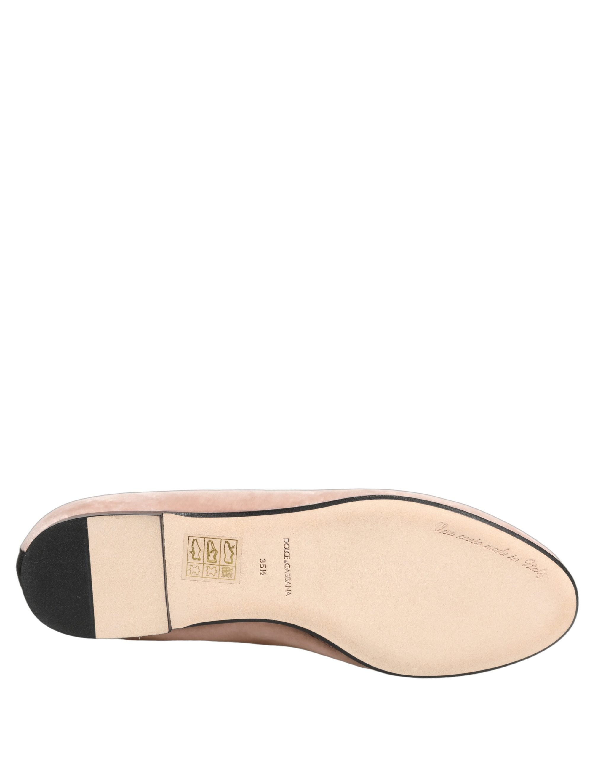 Dolce & Gabbana Pink Velvet Devotion Loafers Flats Shoes