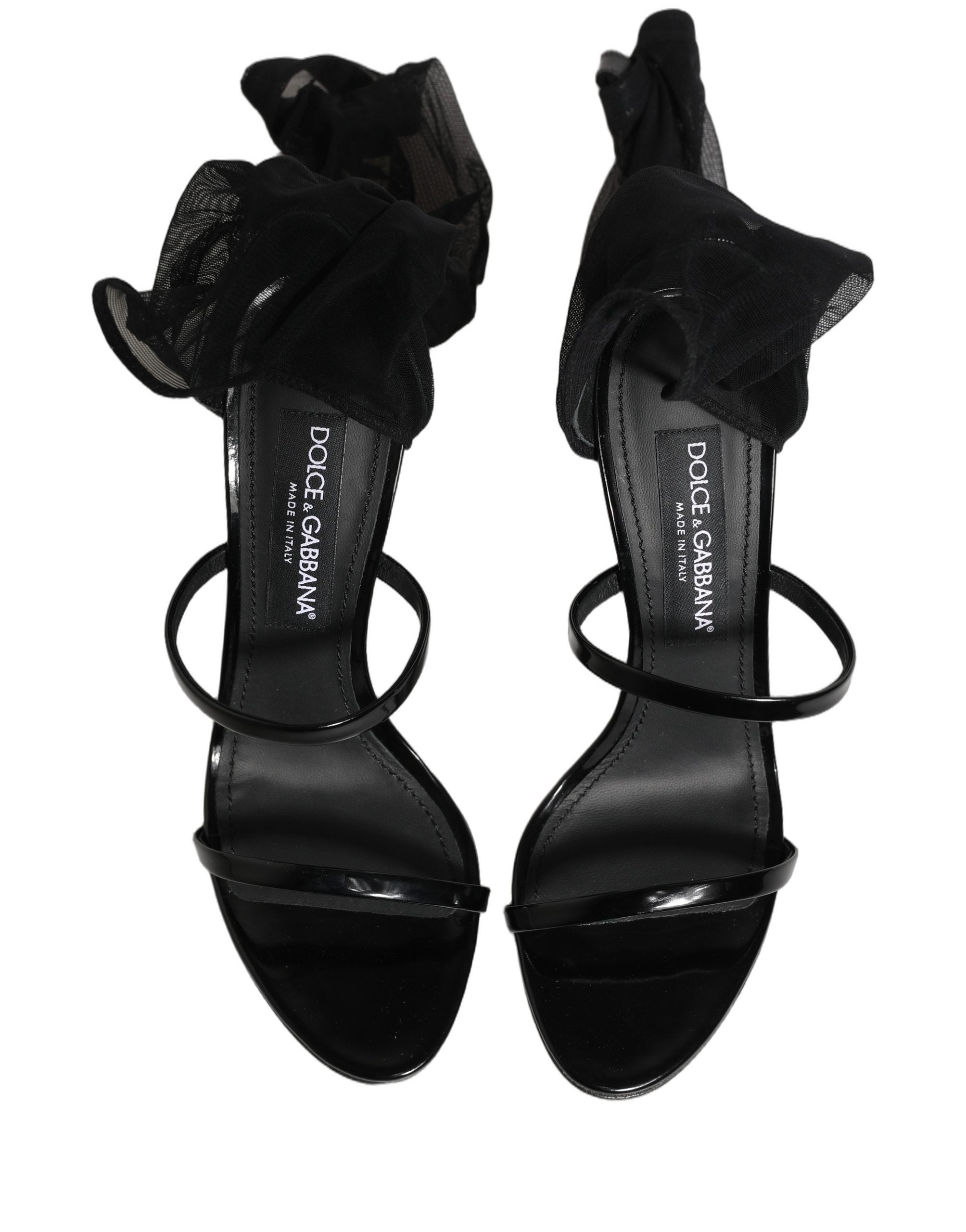 Dolce & Gabbana Black Stiletto Sandals Socks High Boots Shoes