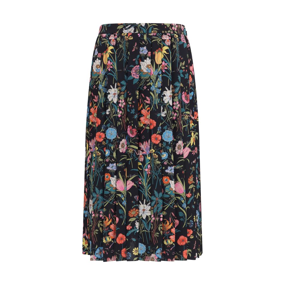 Gucci Multicolor Silk Midi Skirt