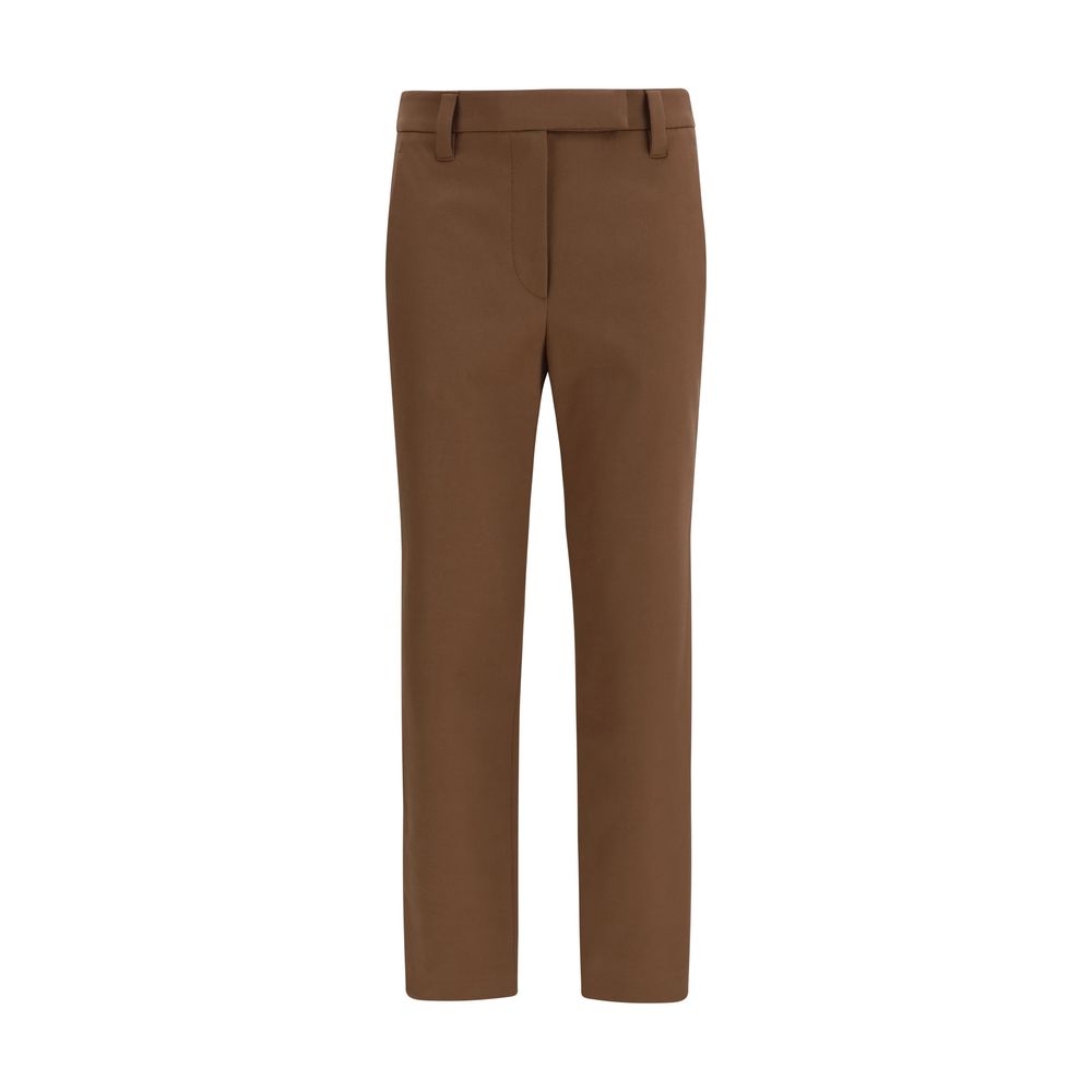 Brunello Cucinelli Brown Elastane Casual Pants